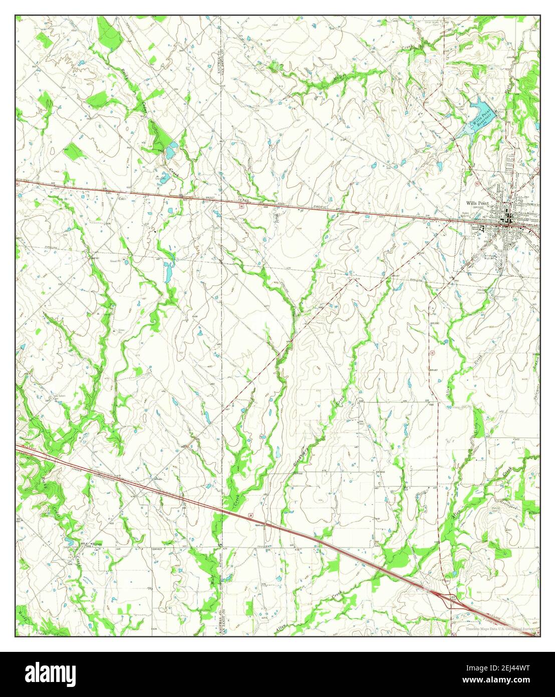 Wills Point, Texas, map 1962, 124000, United States of America by