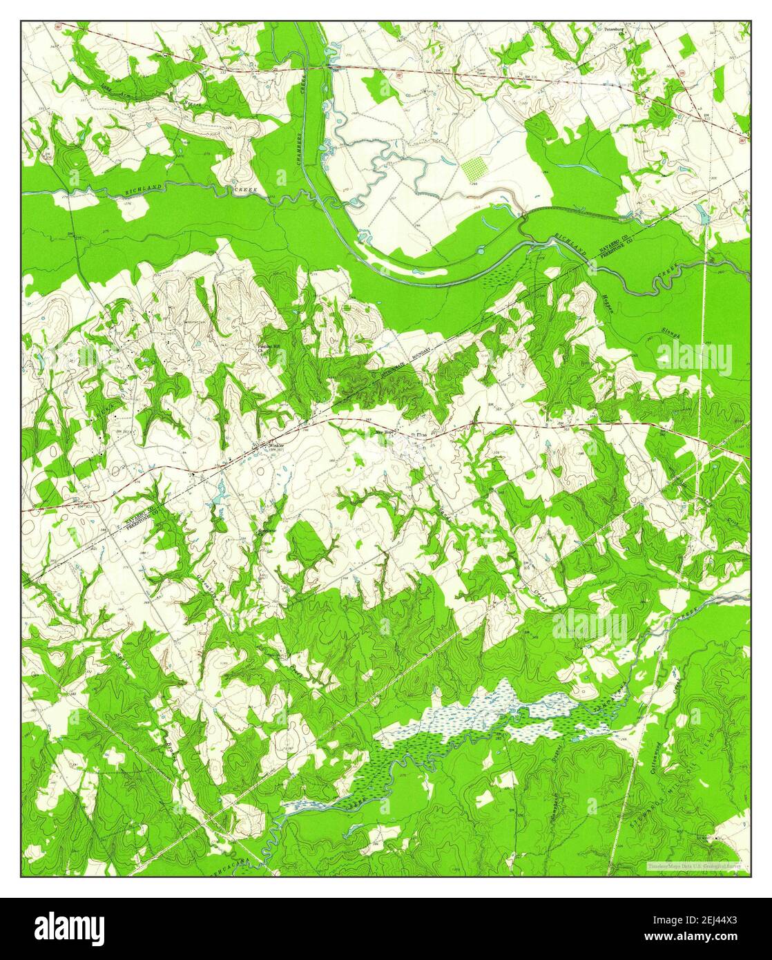 Winkler, Texas, map 1960, 124000, United States of America by Timeless