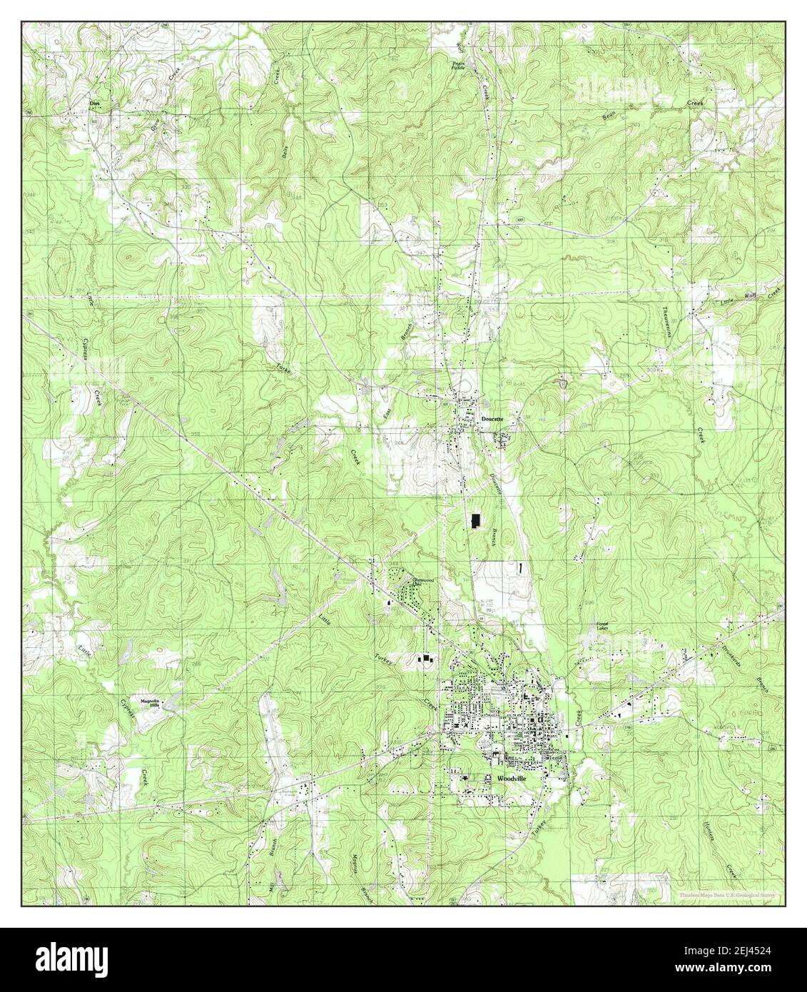 Woodville, Texas, map 1984, 124000, United States of America by Timeless Maps, data U.S