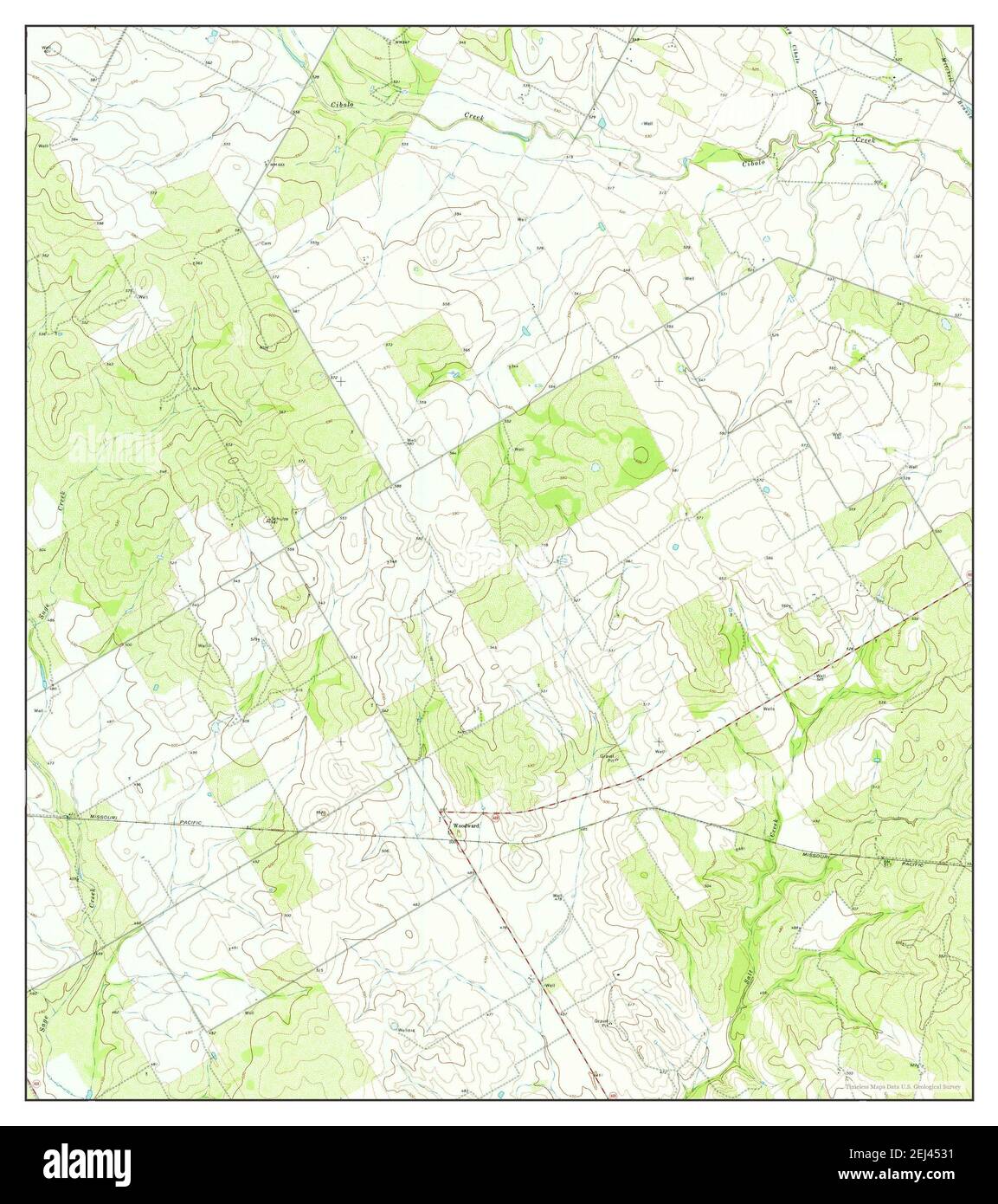 Woodward, Texas, map 1974, 124000, United States of America by