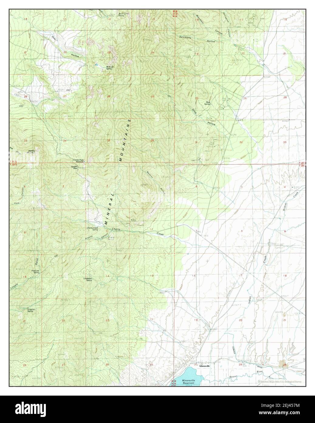 Adamsville, Utah, map 1986, 1:24000, United States of America by Timeless Maps, data U.S. Geological Survey Stock Photo
