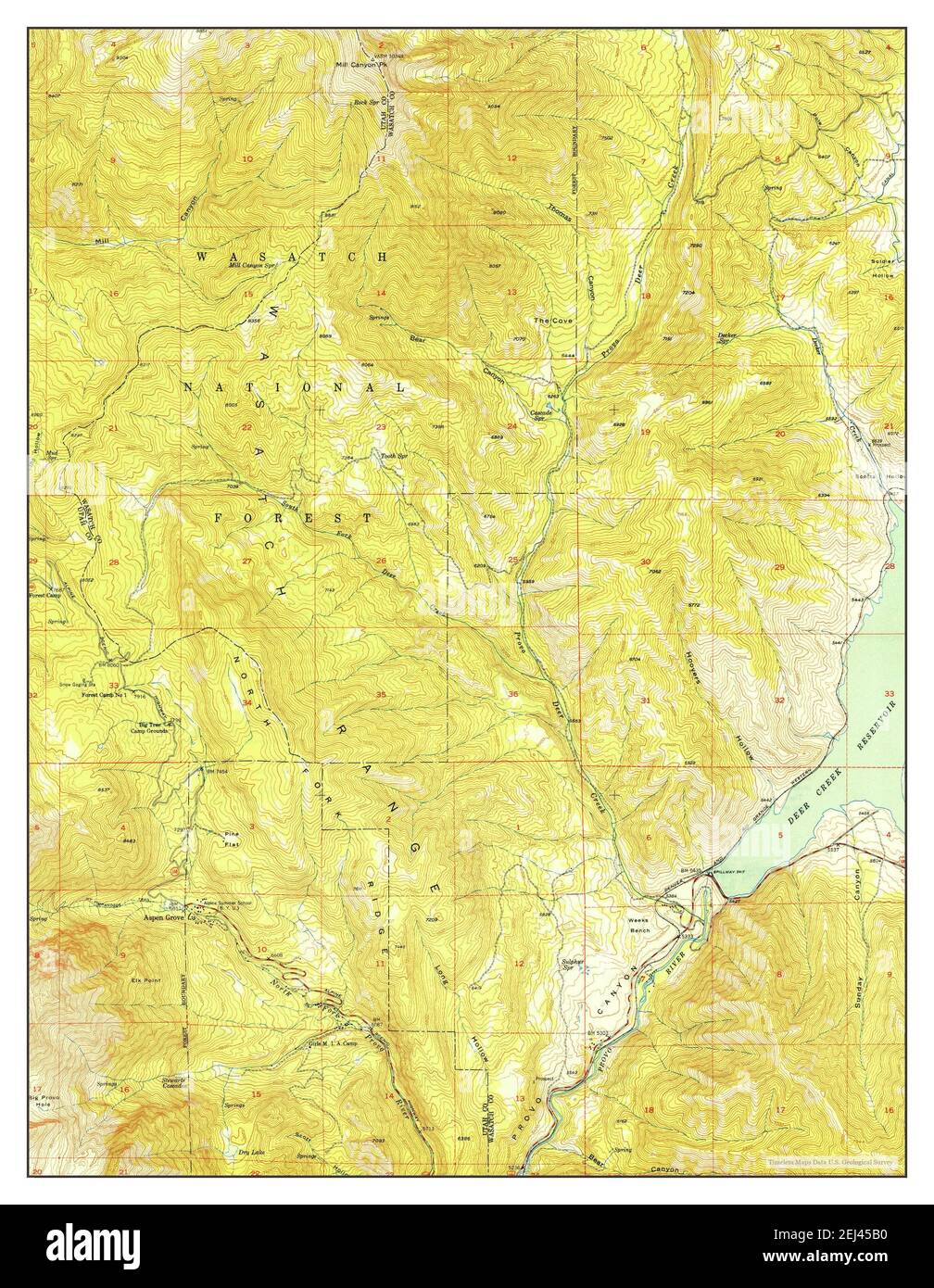 Aspen Grove, Utah, map 1950, 1:24000, United States of America by Timeless Maps, data U.S. Geological Survey Stock Photo