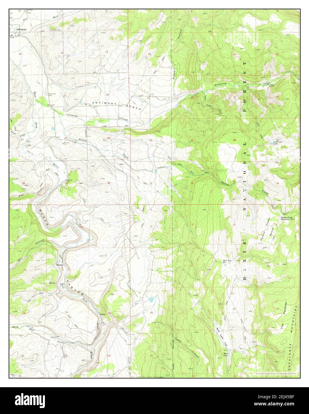 Antimony, Utah, map 1970, 1:24000, United States of America by Timeless Maps, data U.S. Geological Survey Stock Photo