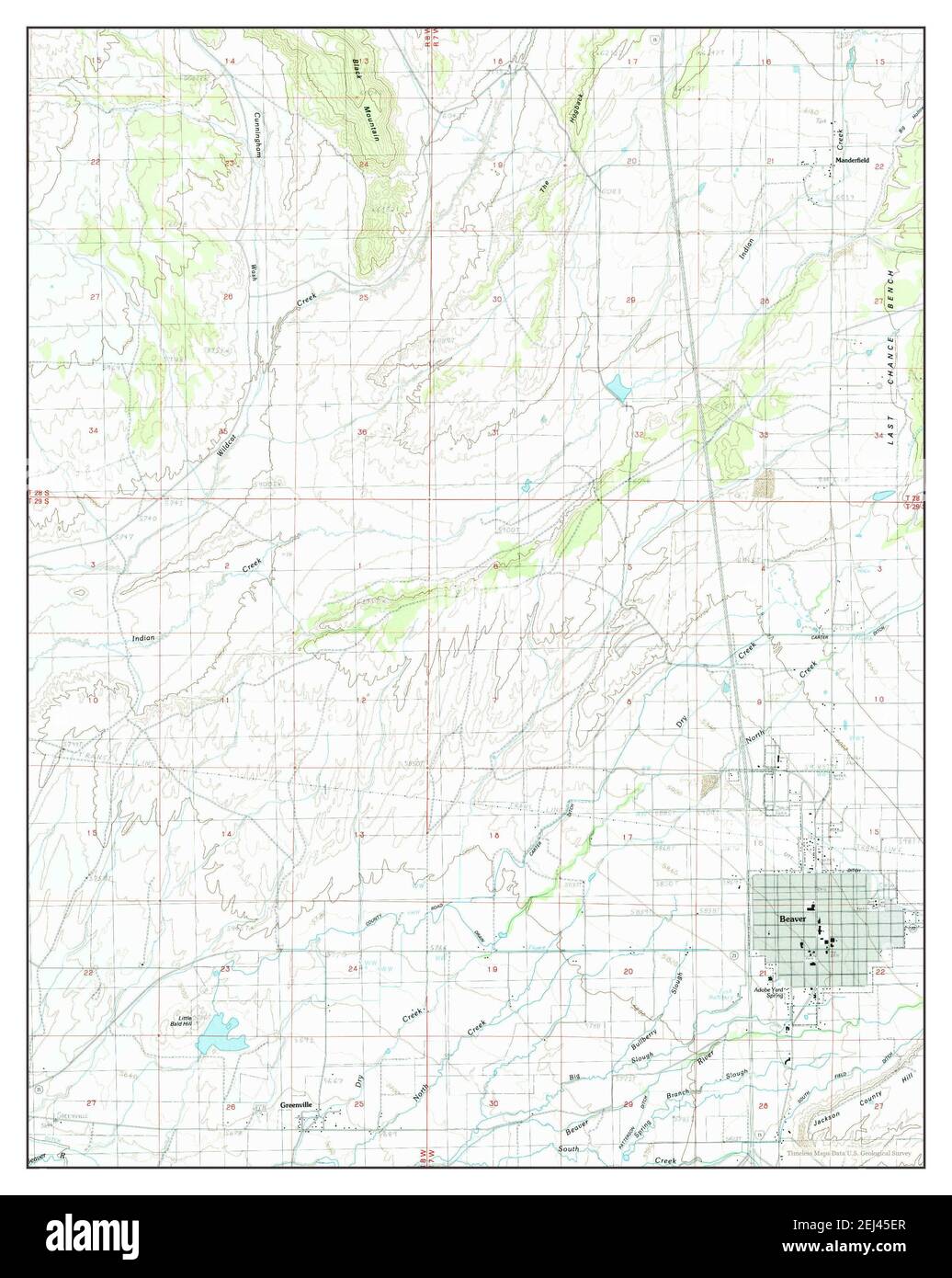 Beaver, Utah, map 1986, 124000, United States of America by Timeless Maps, data U.S. Geological
