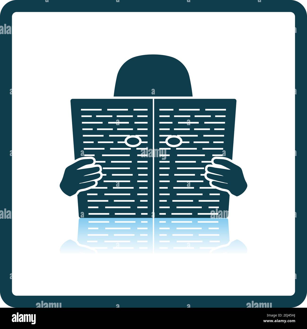 Newspaper Hole Icon. Square Shadow Reflection Design. Vector Illustration. Stock Vector