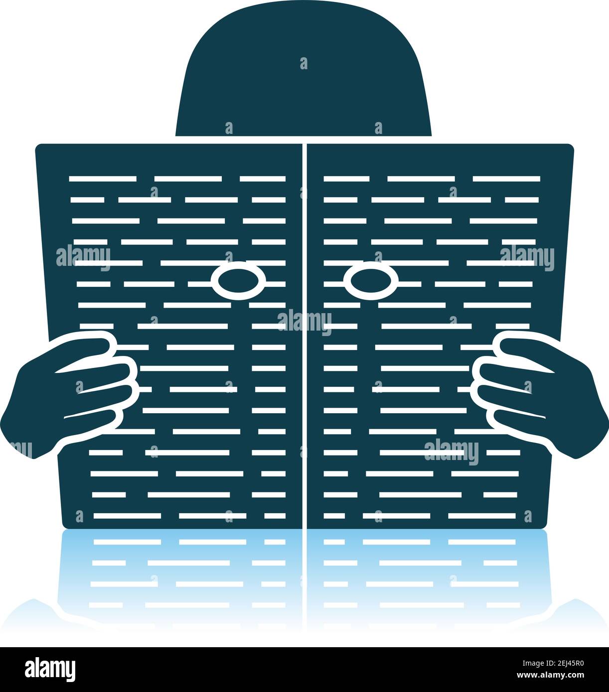 Newspaper Hole Icon. Shadow Reflection Design. Vector Illustration. Stock Vector