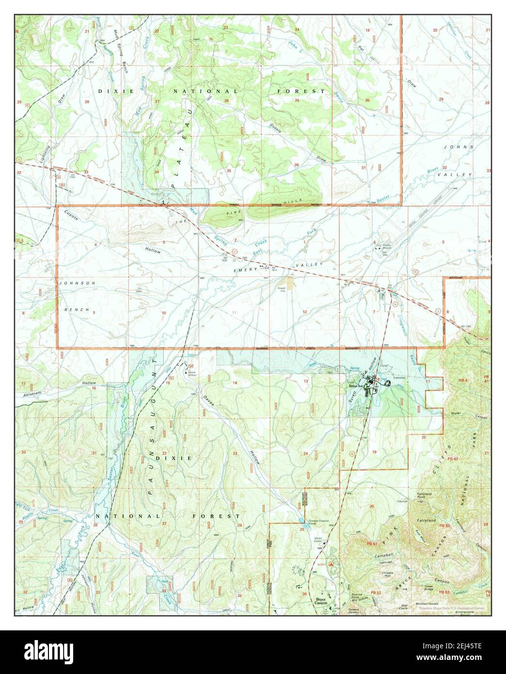 Bryce Canyon, Utah, map 2002, 1:24000, United States of America by Timeless Maps, data U.S. Geological Survey Stock Photo
