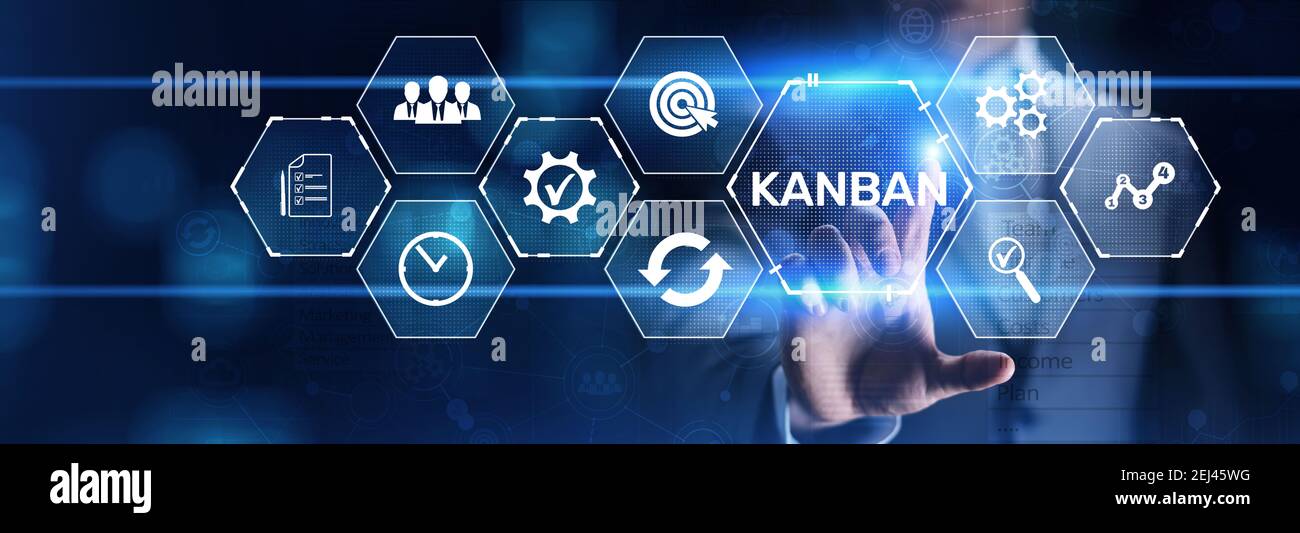 Kanban agile project management workflow business process optimisation. Stock Photo