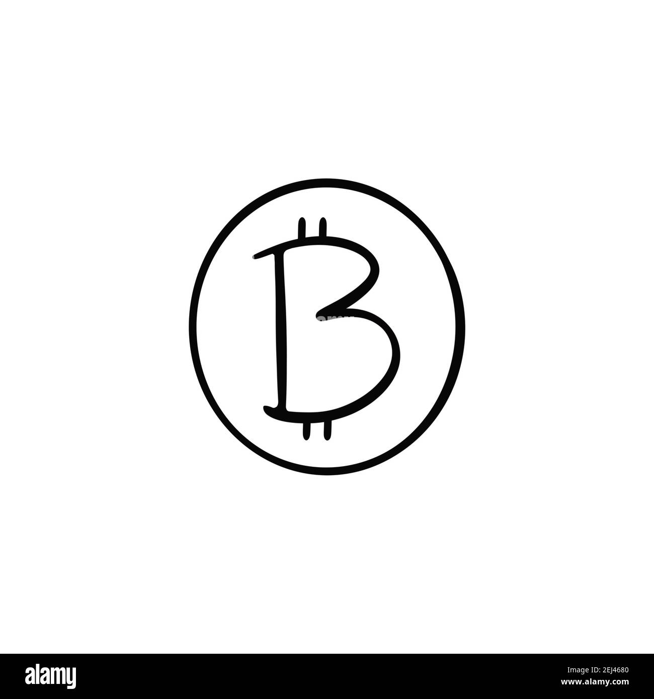 Bitcoin crypto currency icon illustration logo or template, isolated ...