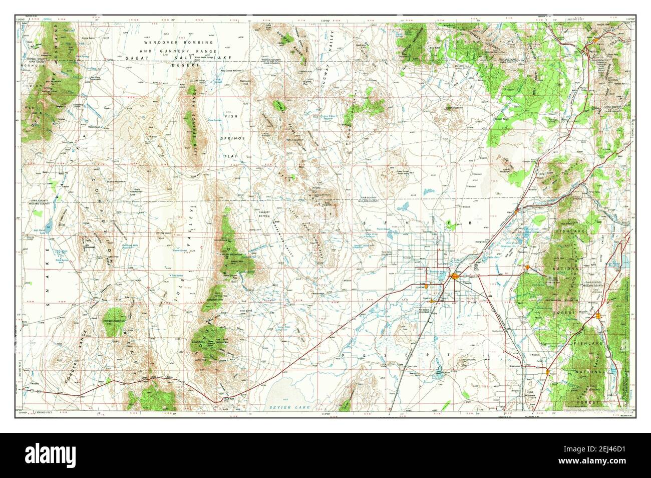 Delta, Utah, map 1953, 1:250000, United States of America by Timeless Maps, data U.S. Geological 