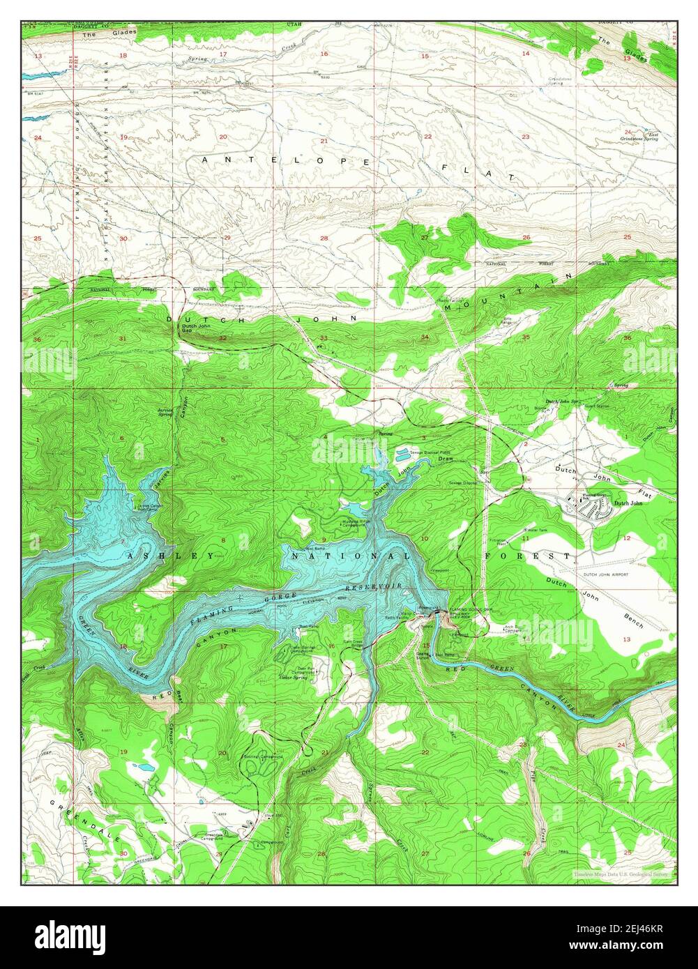 Dutch John, Utah, map 1966, 124000, United States of America by