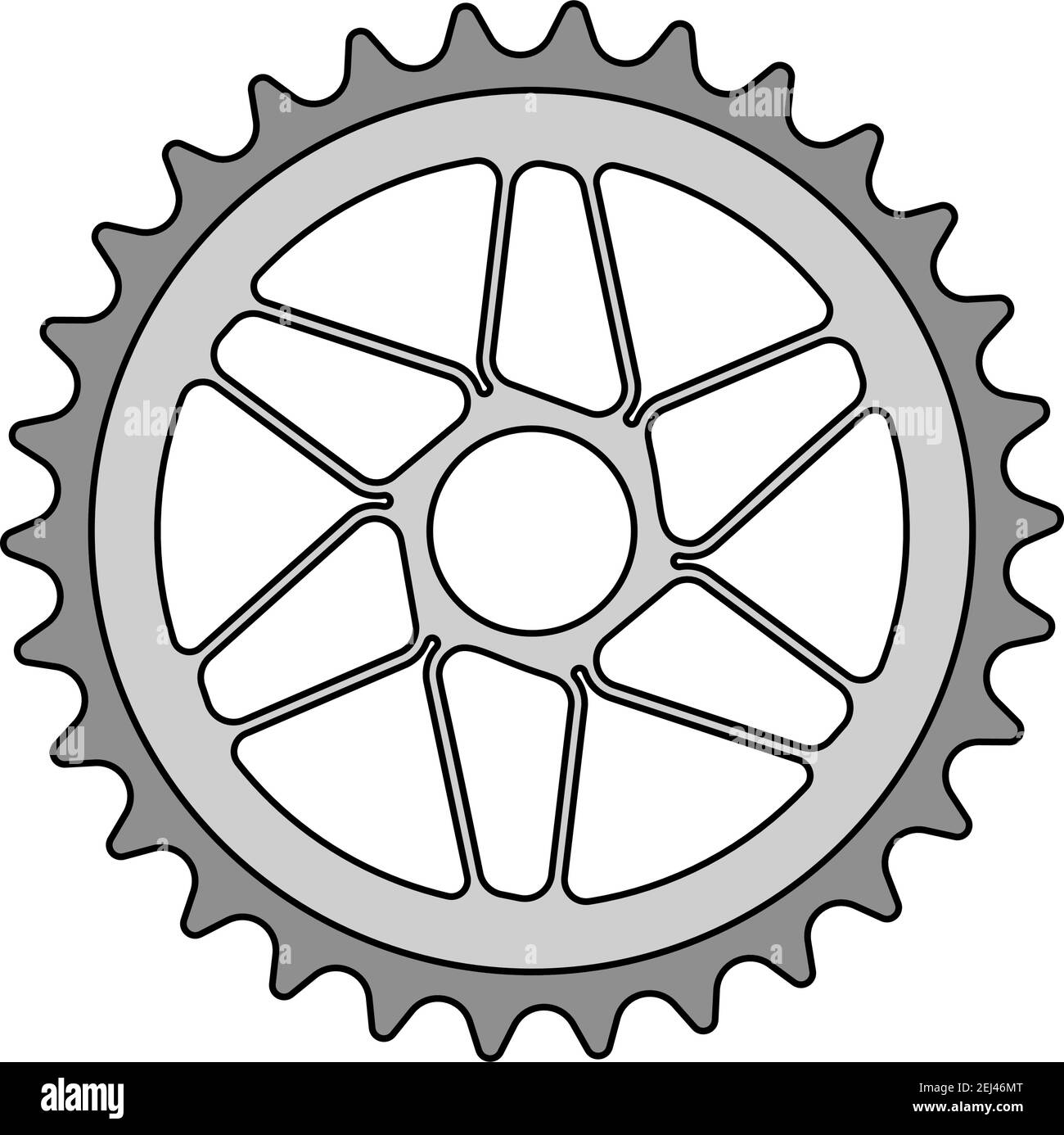 Bike Gear Star Icon. Editable Outline With Color Fill Design. Vector Illustration. Stock Vector