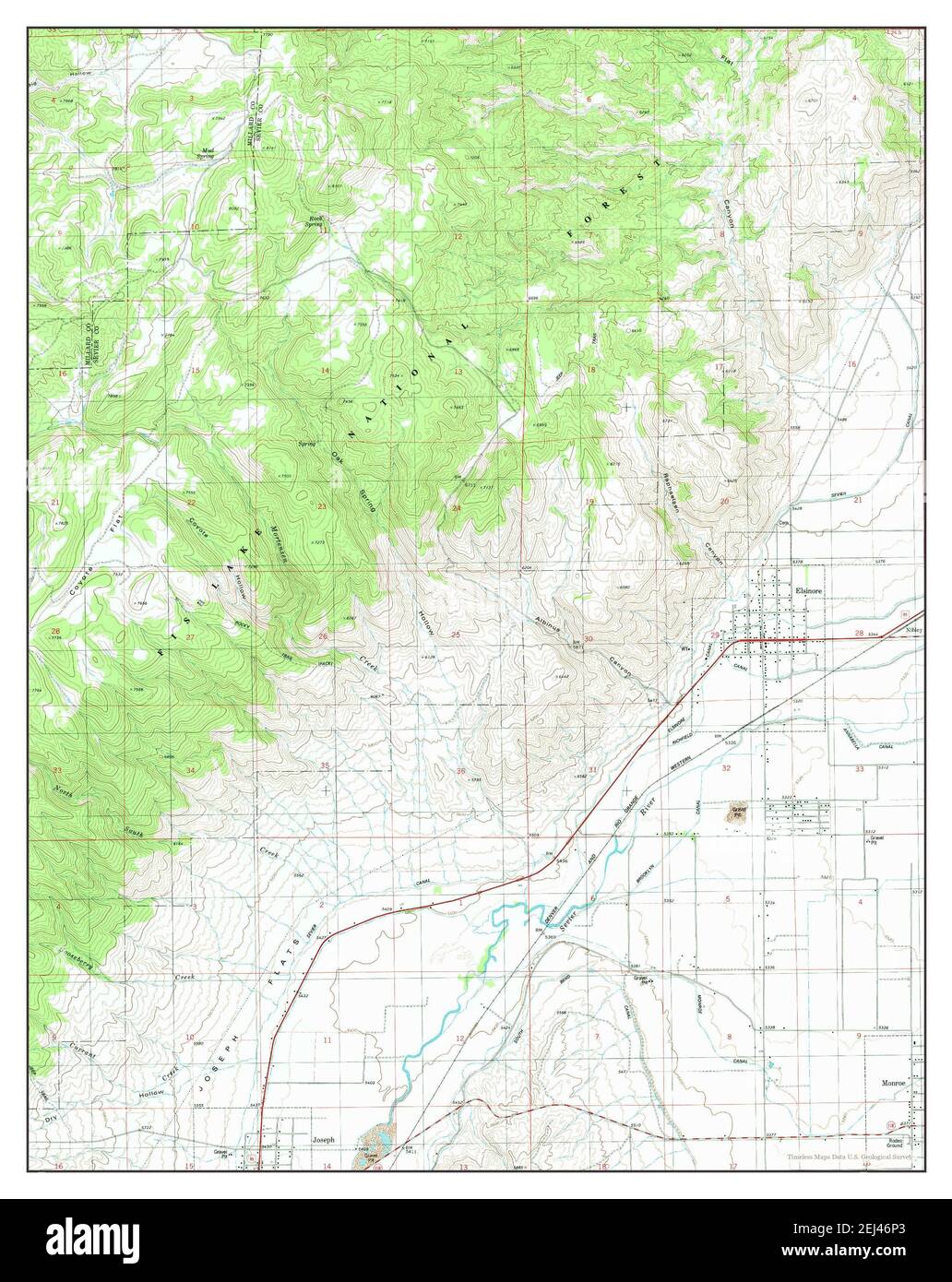 Elsinore, Utah, map 1980, 124000, United States of America by Timeless