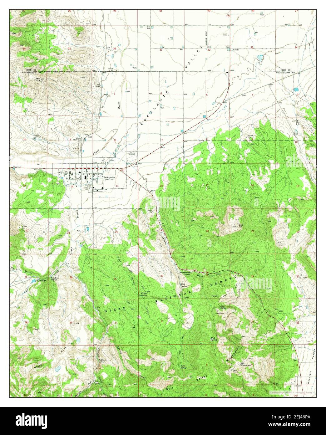Enterprise, Utah, map 1972, 124000, United States of America by