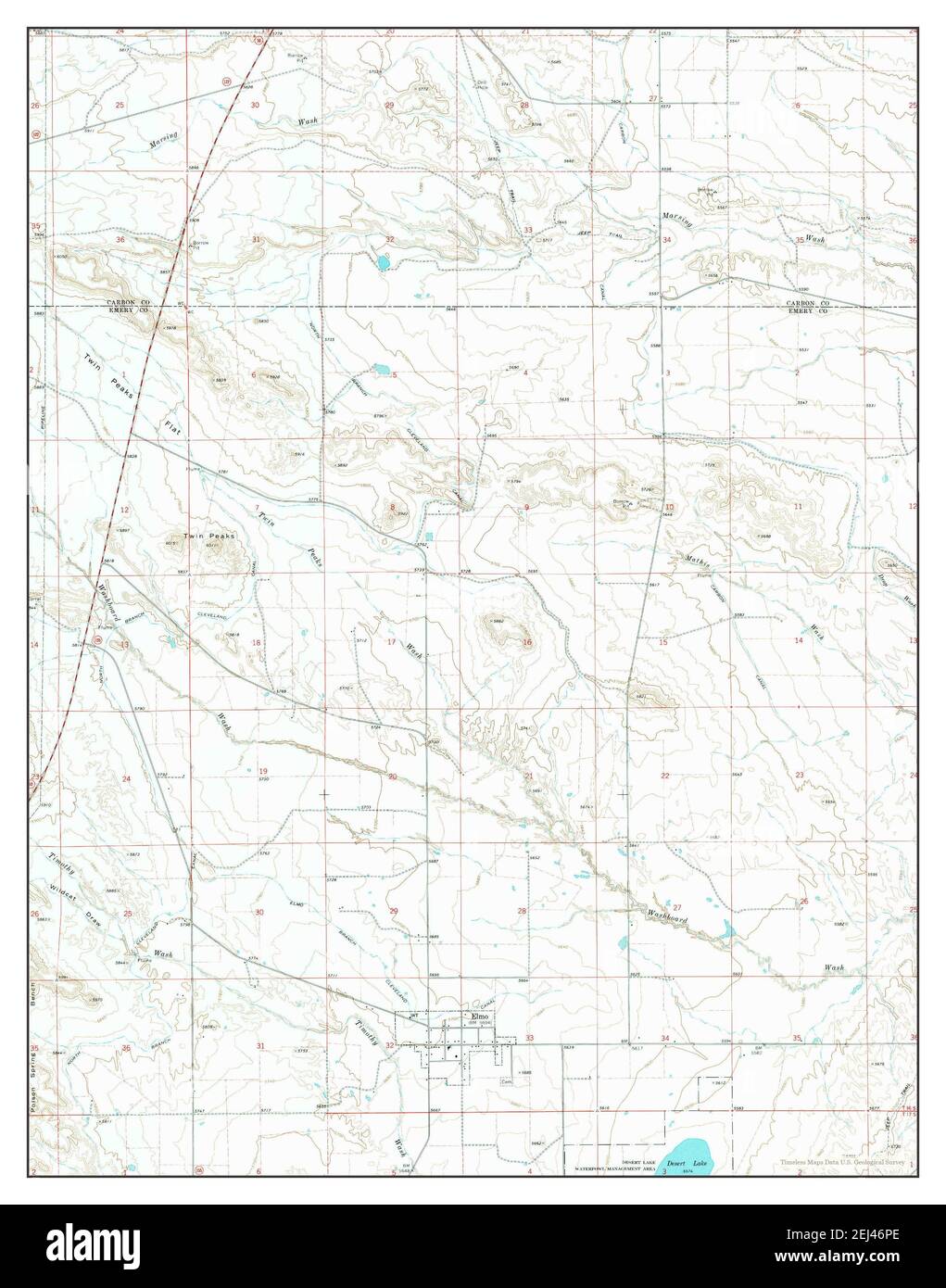 Elmo, Utah, map 1969, 124000, United States of America by Timeless