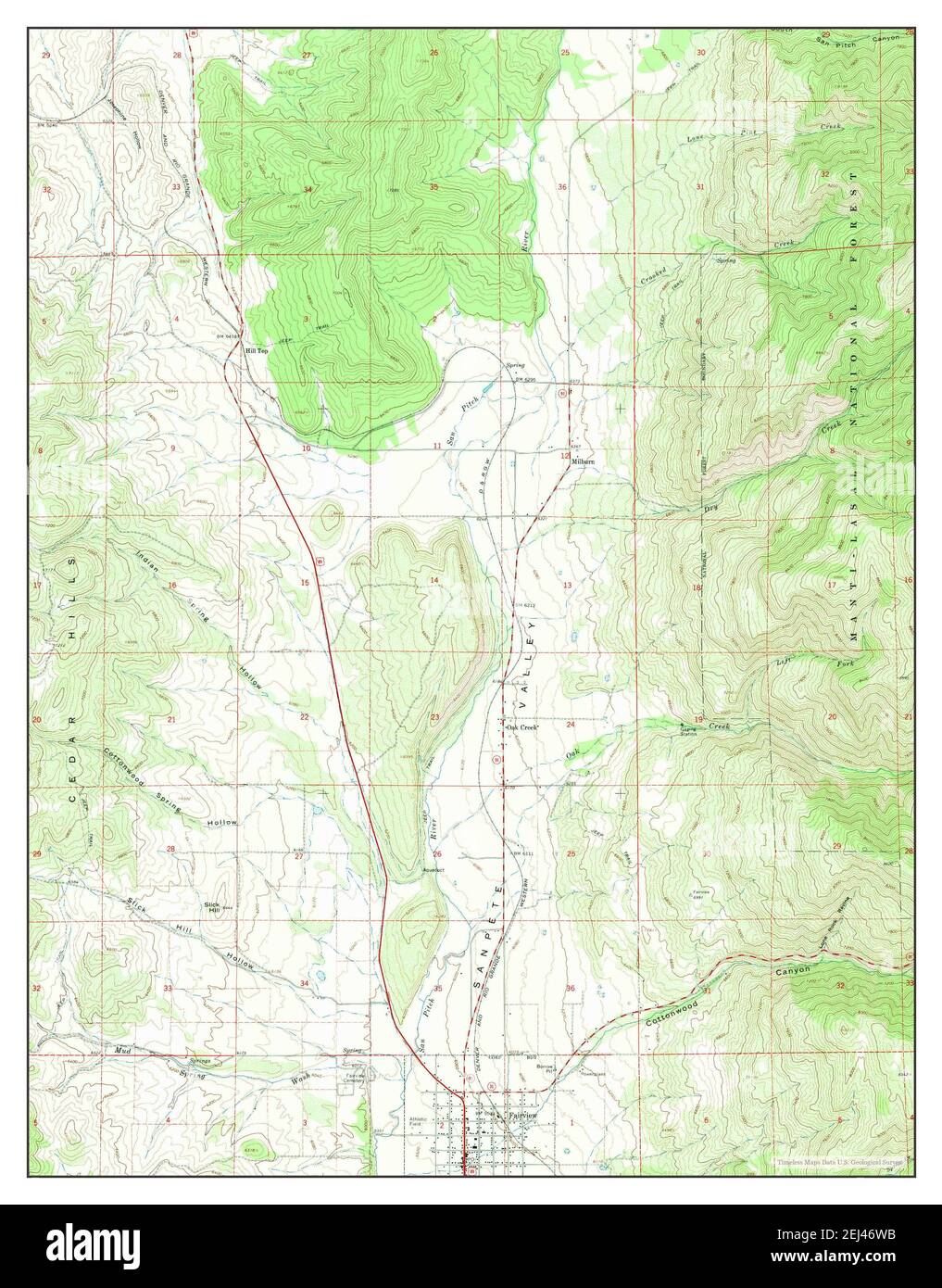 Fairview, Utah, map 1967, 124000, United States of America by Timeless