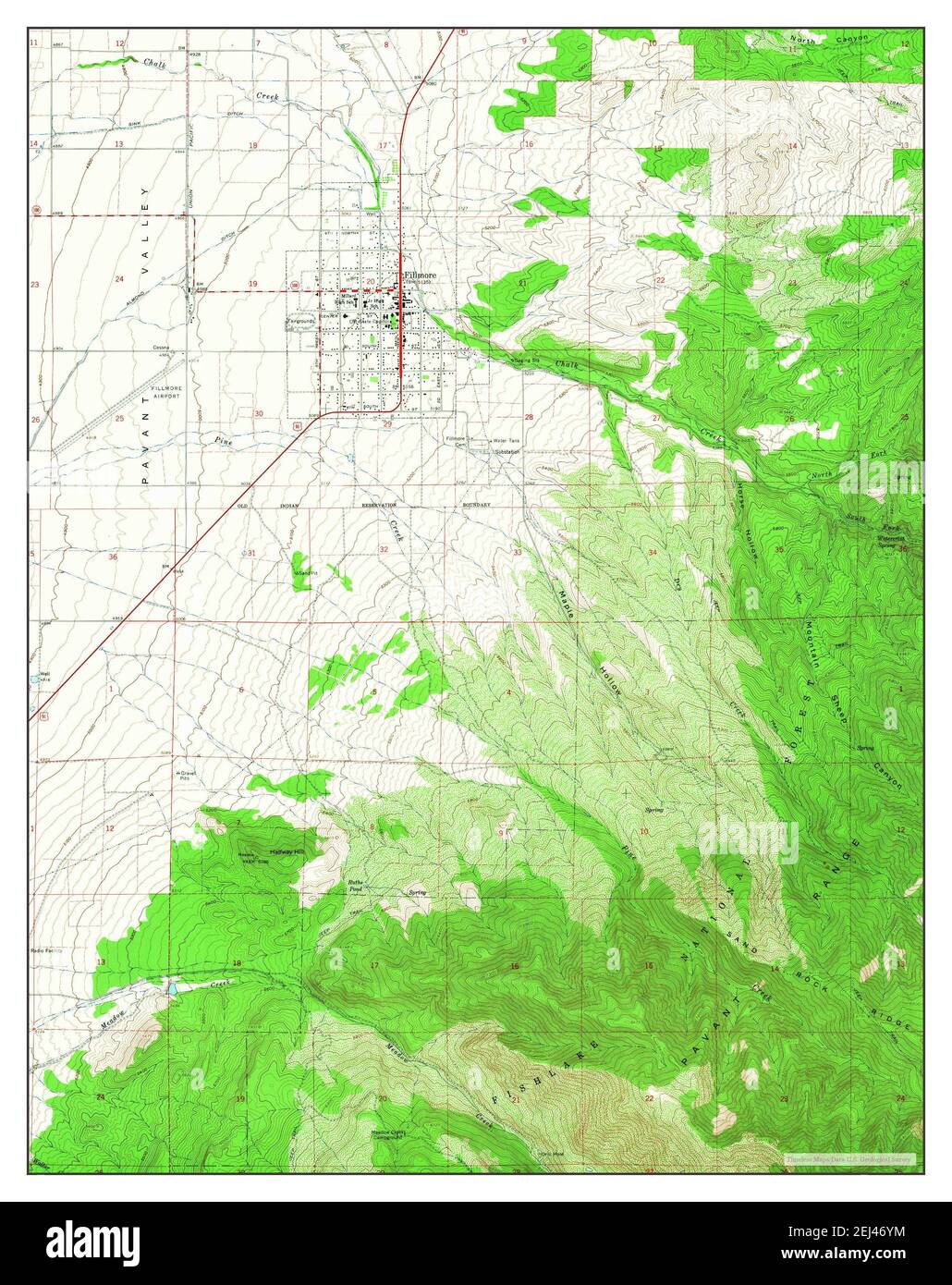 Fillmore, Utah, map 1961, 124000, United States of America by Timeless