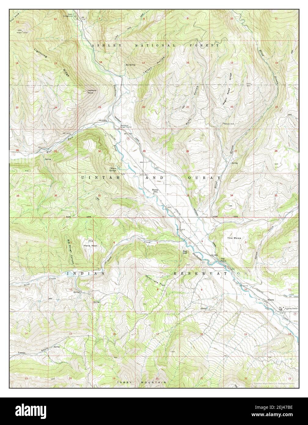 Hanna, Utah, map 1962, 1:24000, United States of America by Timeless Maps, data U.S. Geological Survey Stock Photo