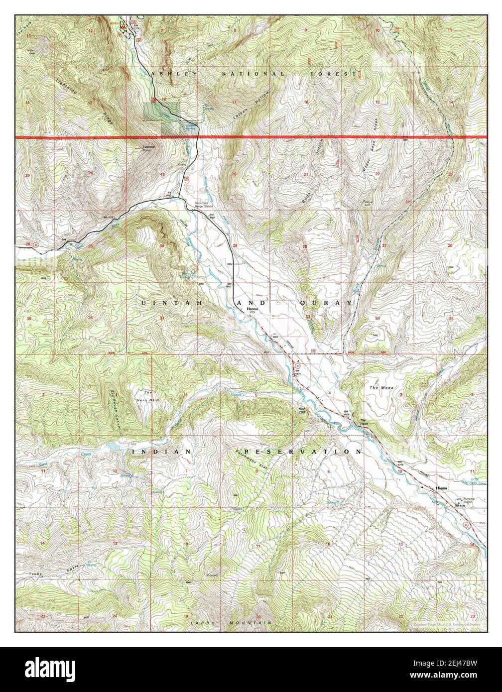 Hanna, Utah, map 1996, 1:24000, United States of America by Timeless Maps, data U.S. Geological Survey Stock Photo