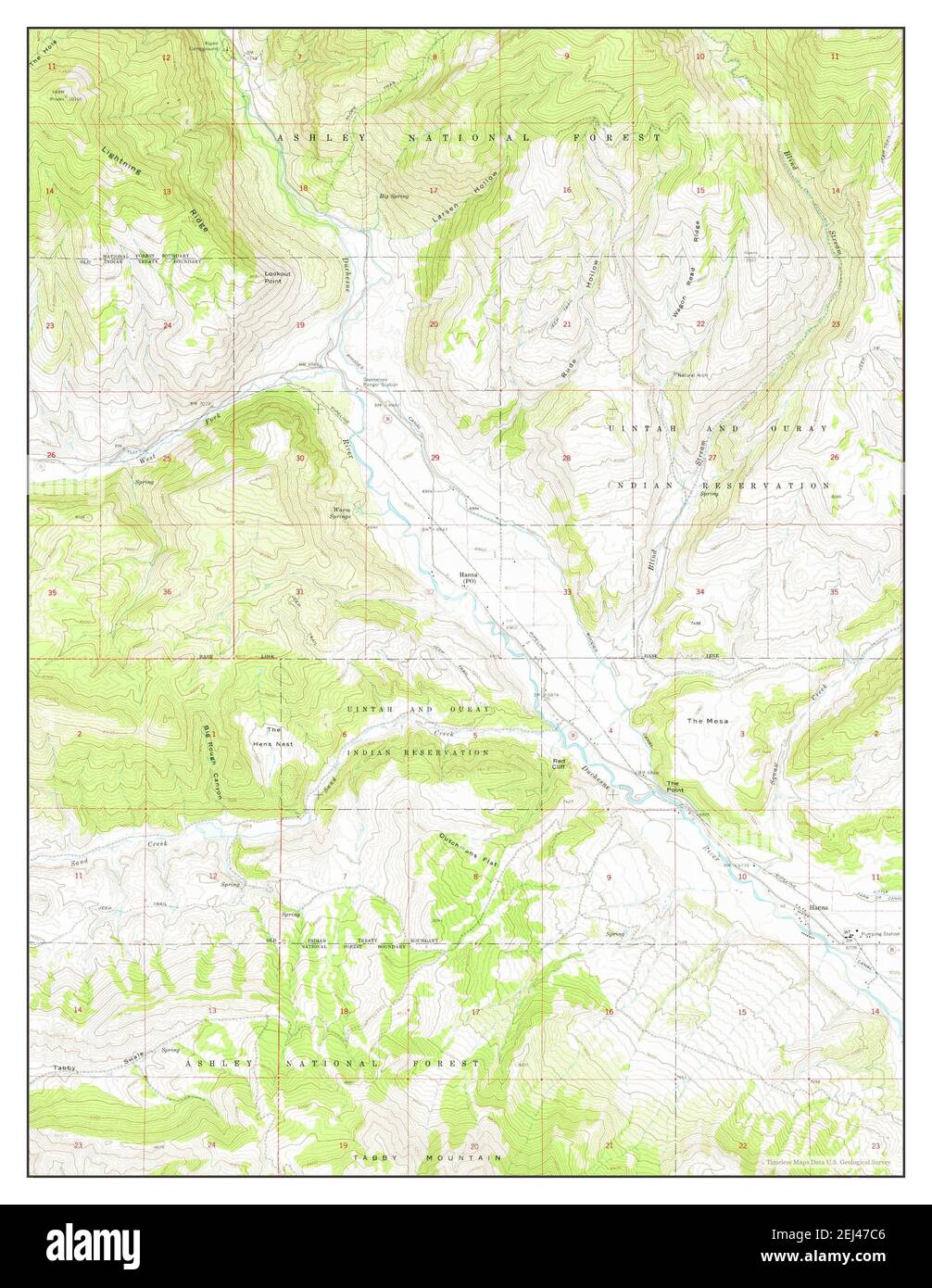 Hanna, Utah, map 1962, 1:24000, United States of America by Timeless Maps, data U.S. Geological Survey Stock Photo