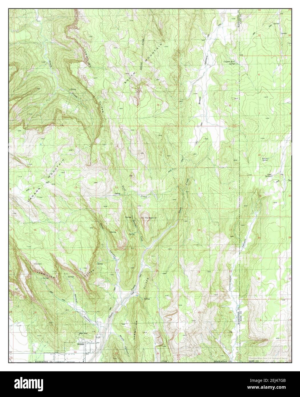 Hildale, Utah, map 1980, 124000, United States of America by Timeless