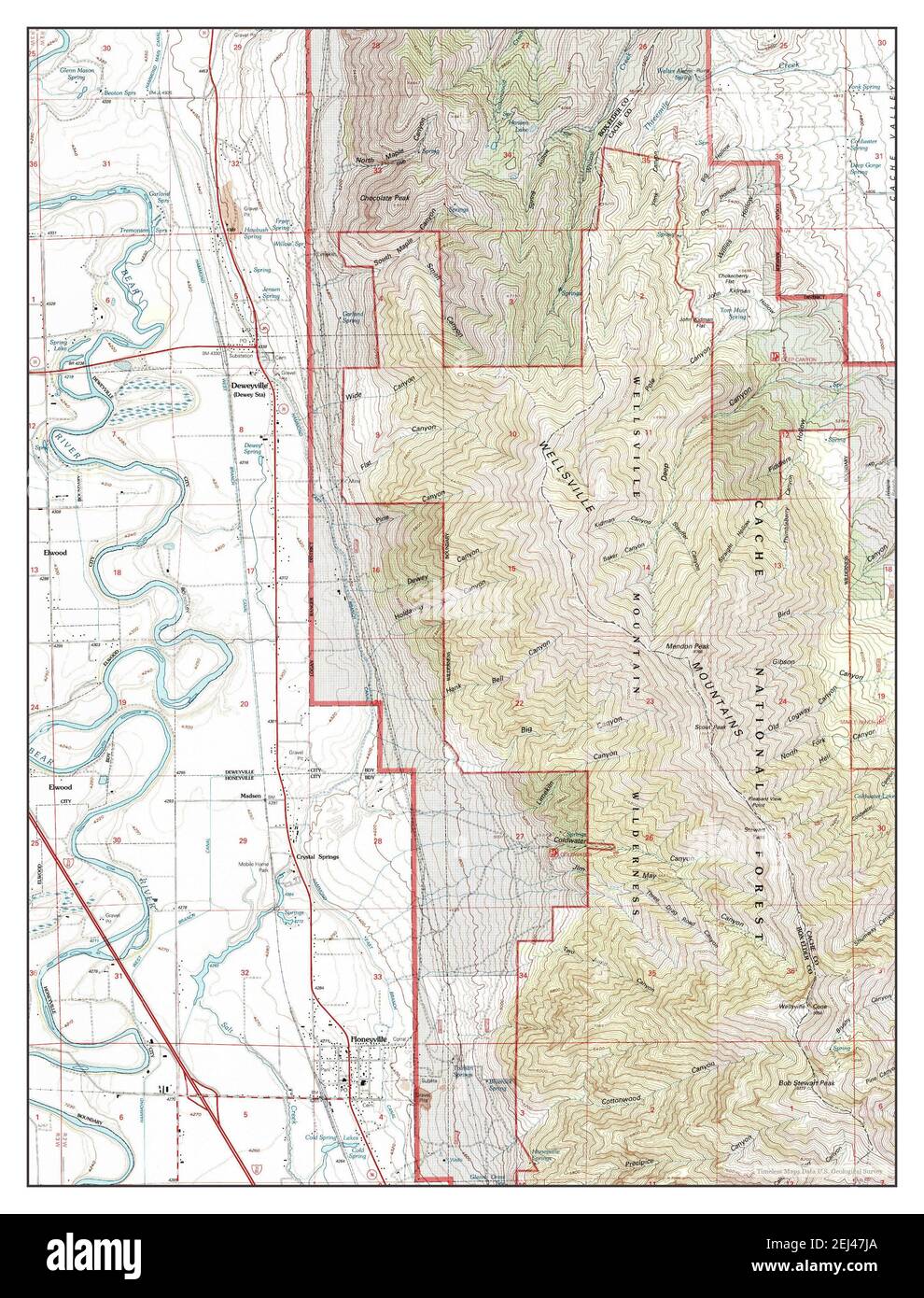 Honeyville, Utah, map 1998, 124000, United States of America by
