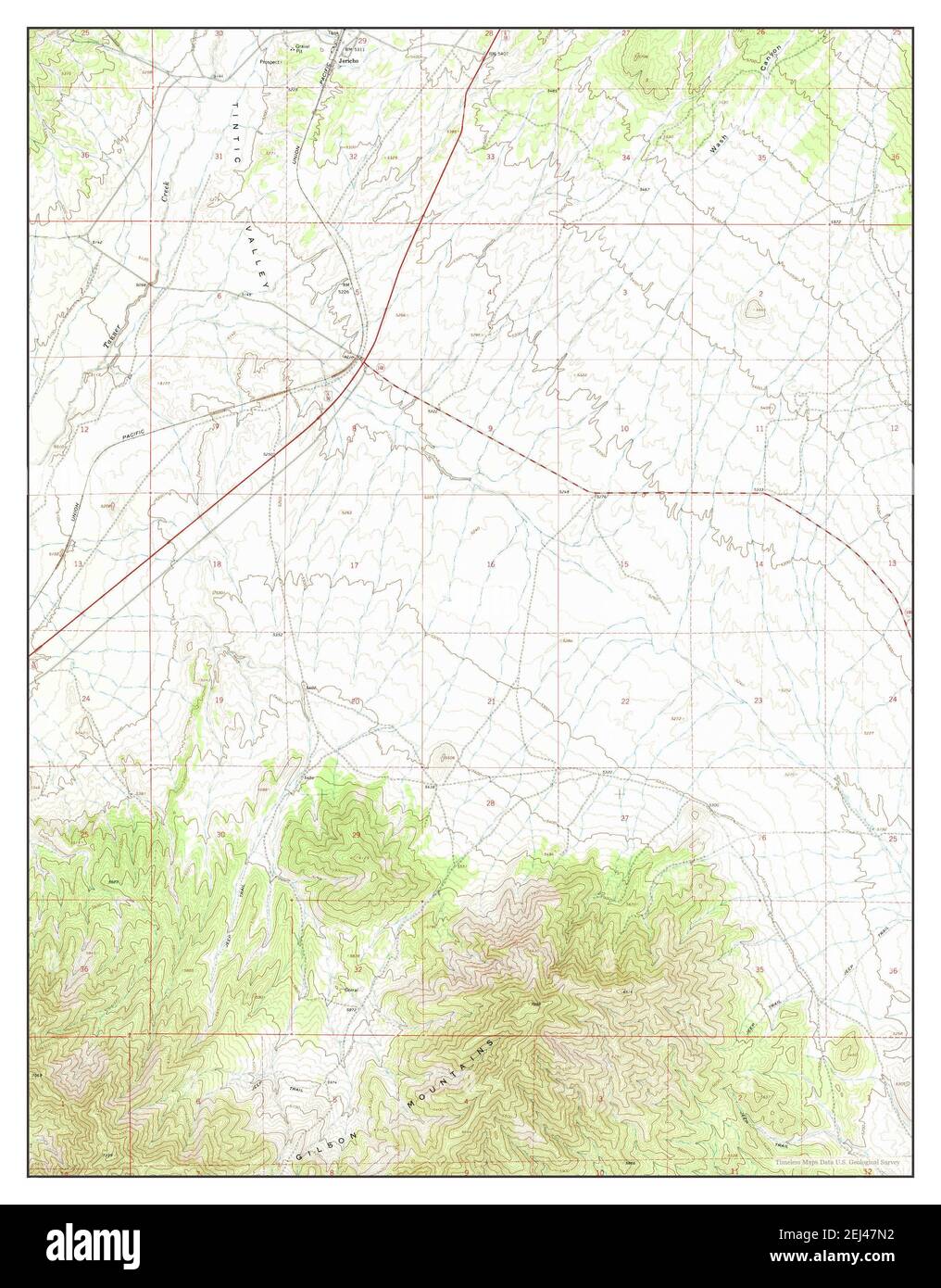 Jericho, Utah, map 1967, 124000, United States of America by Timeless