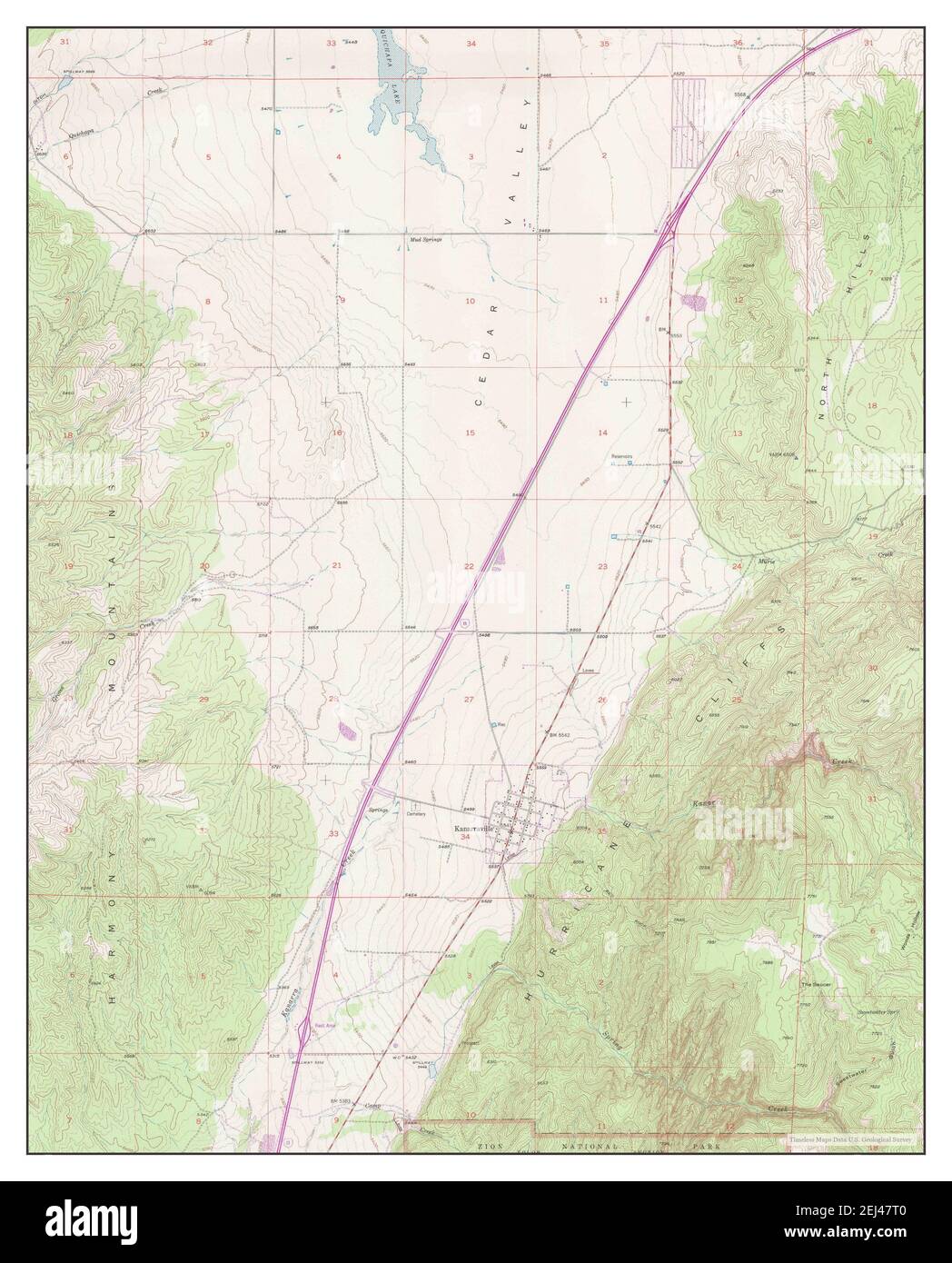 Kanarraville, Utah, map 1950, 124000, United States of America by