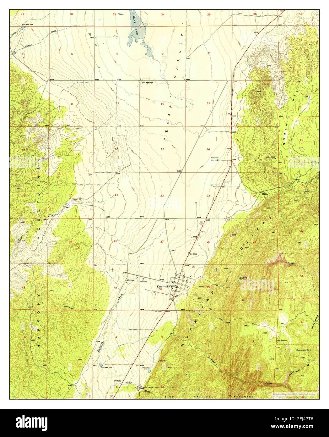 Kanarraville, Utah, map 1951, 124000, United States of America by