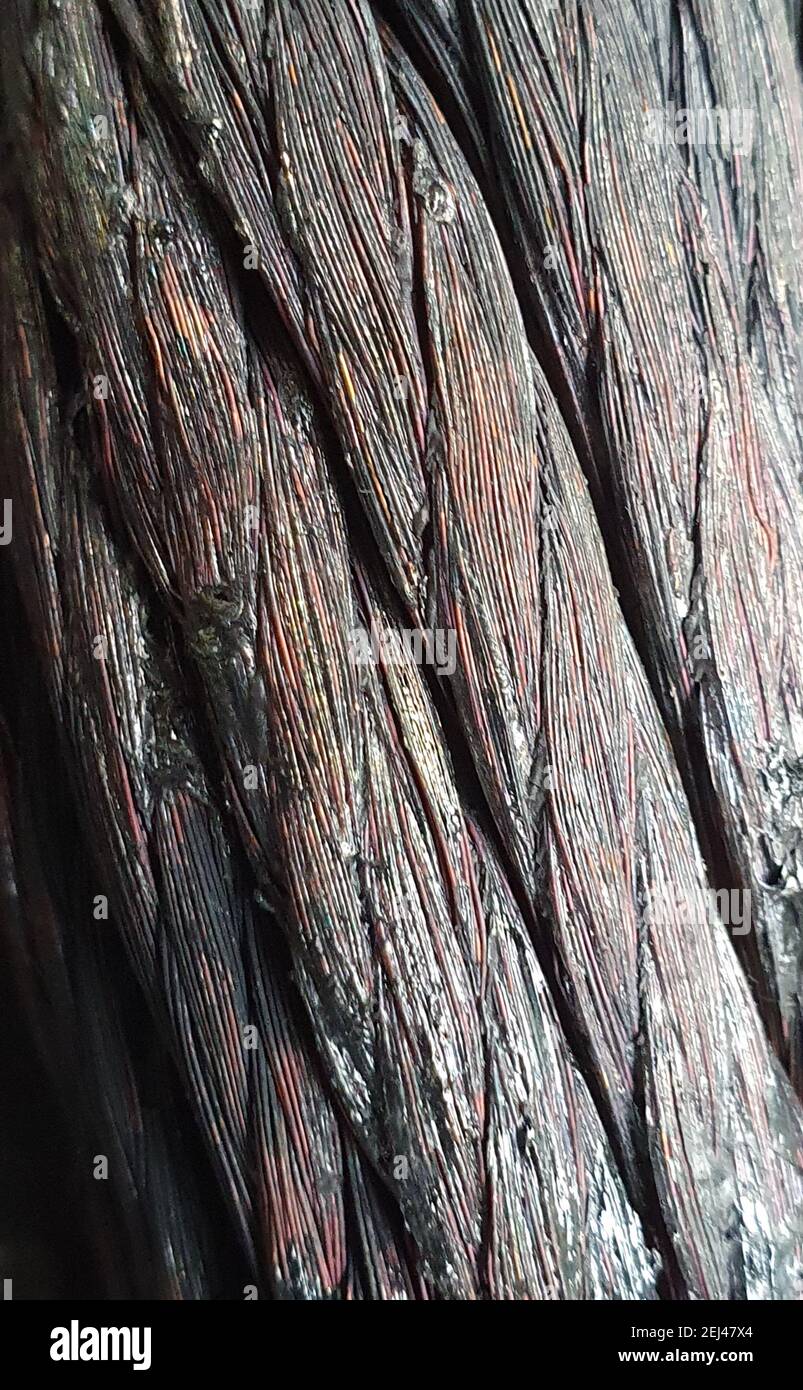 A vertical shot of burned brass wire with copy space Stock Photo Alamy