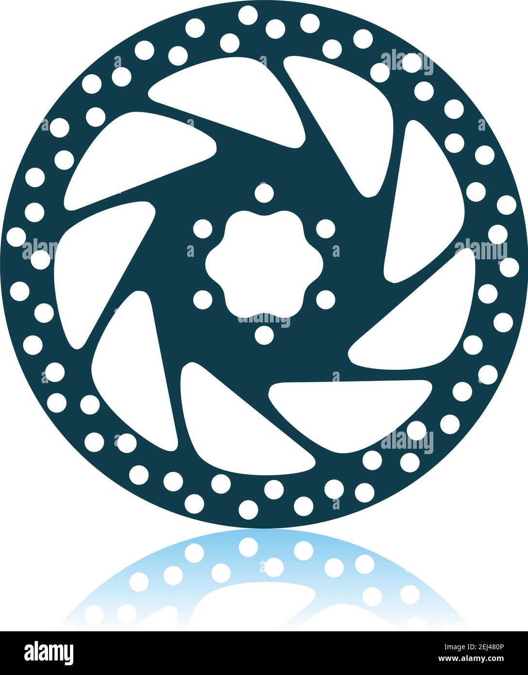 Bike Brake Disc Icon. Shadow Reflection Design. Vector Illustration. Stock Vector