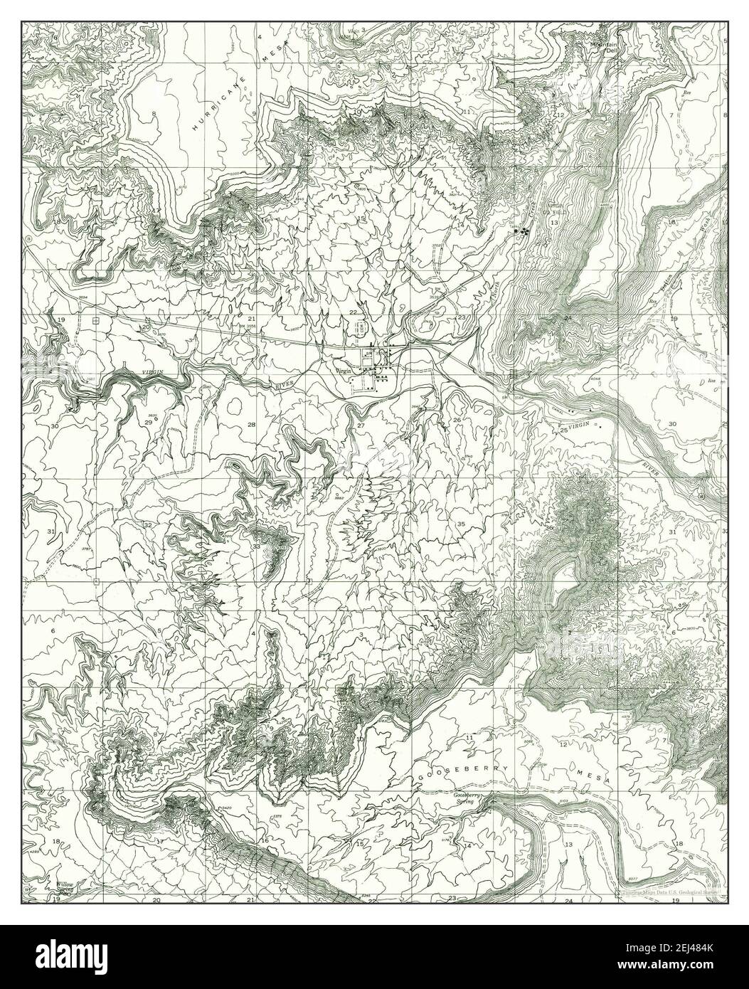 La Verkin 4 NW, Utah, map 1954, 124000, United States of America by