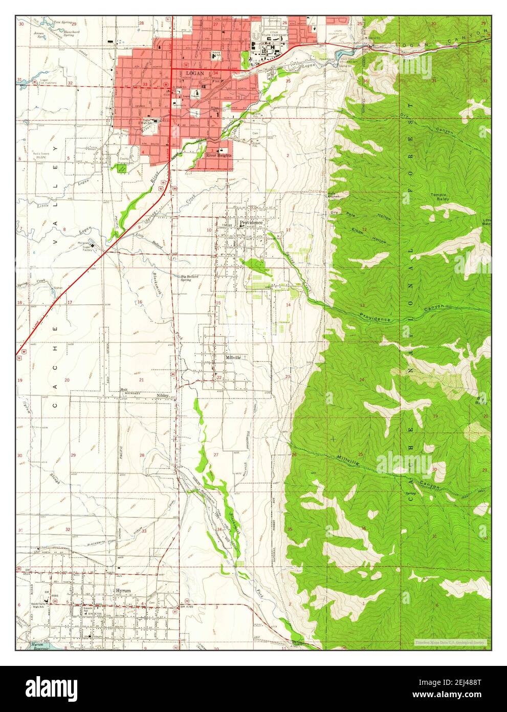 Logan, Utah, map 1961, 124000, United States of America by Timeless Maps, data U.S. Geological