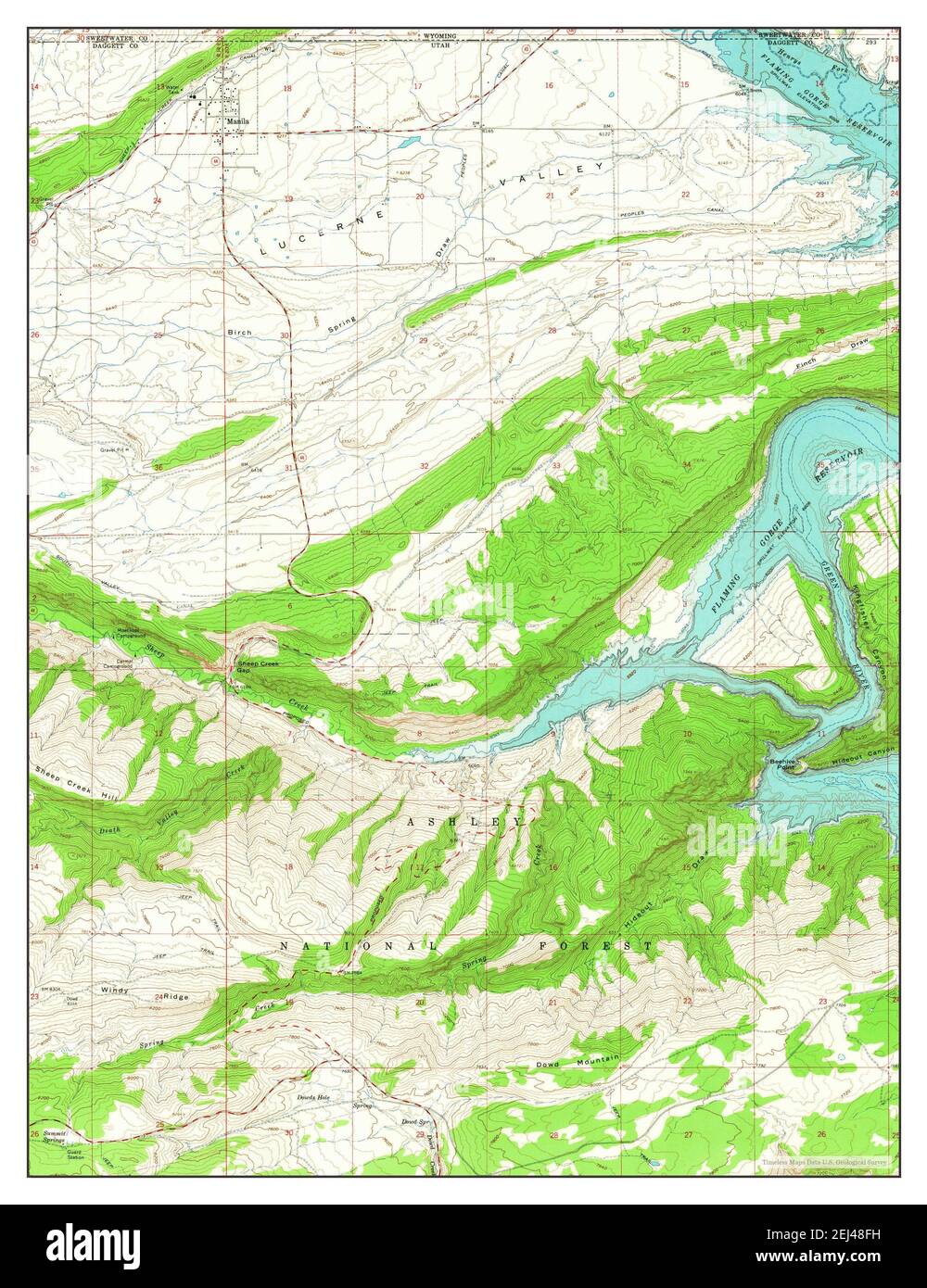 Manila, Utah, map 1963, 124000, United States of America by Timeless