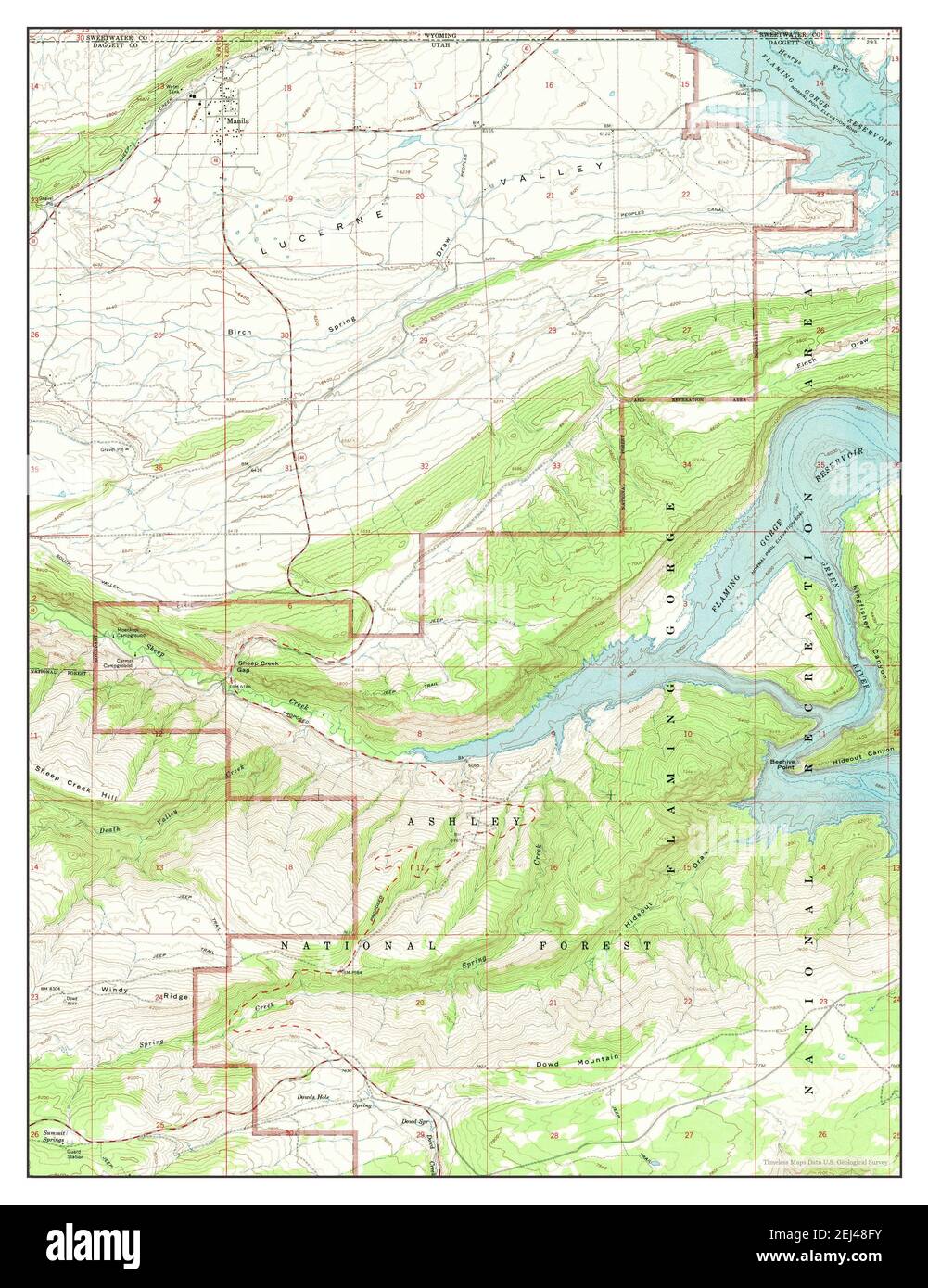 Manila, Utah, map 1963, 1:24000, United States of America by Timeless Maps,  data U.S. Geological Survey Stock Photo - Alamy