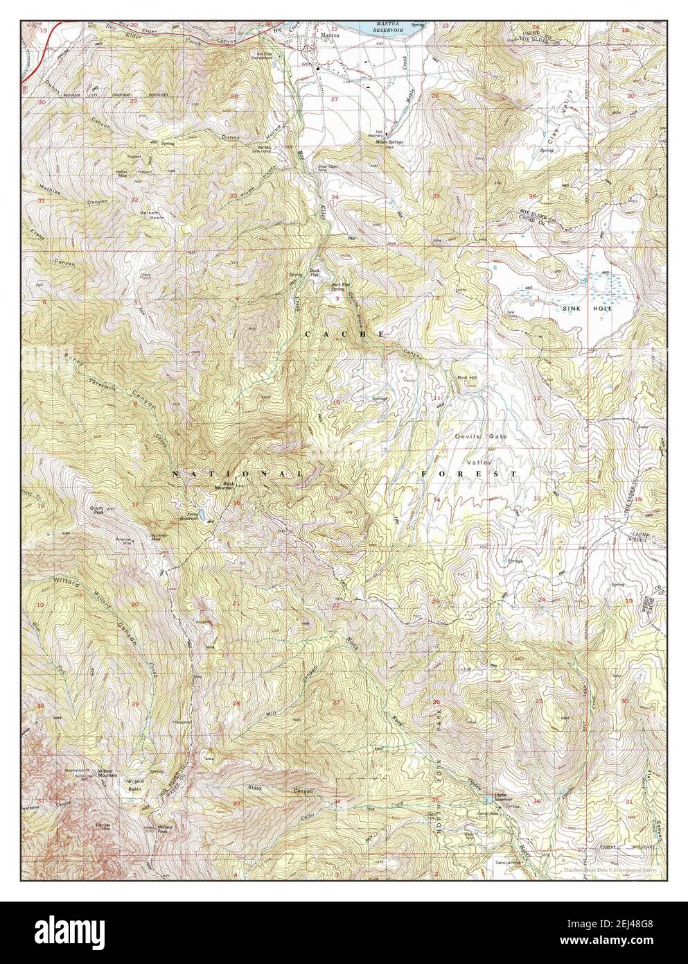 Mantua, Utah, map 1991, 124000, United States of America by Timeless