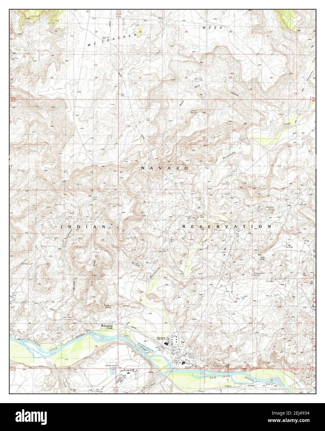 Montezuma Creek, Utah, map 1989, 124000, United States of America by