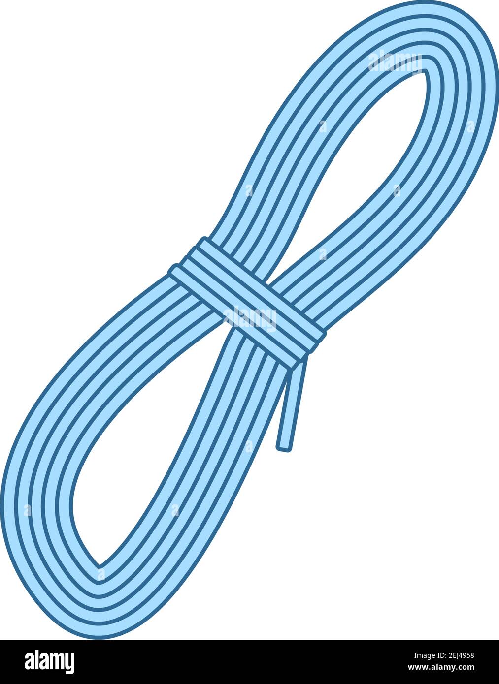 Climbing Rope Icon. Thin Line With Blue Fill Design. Vector ...