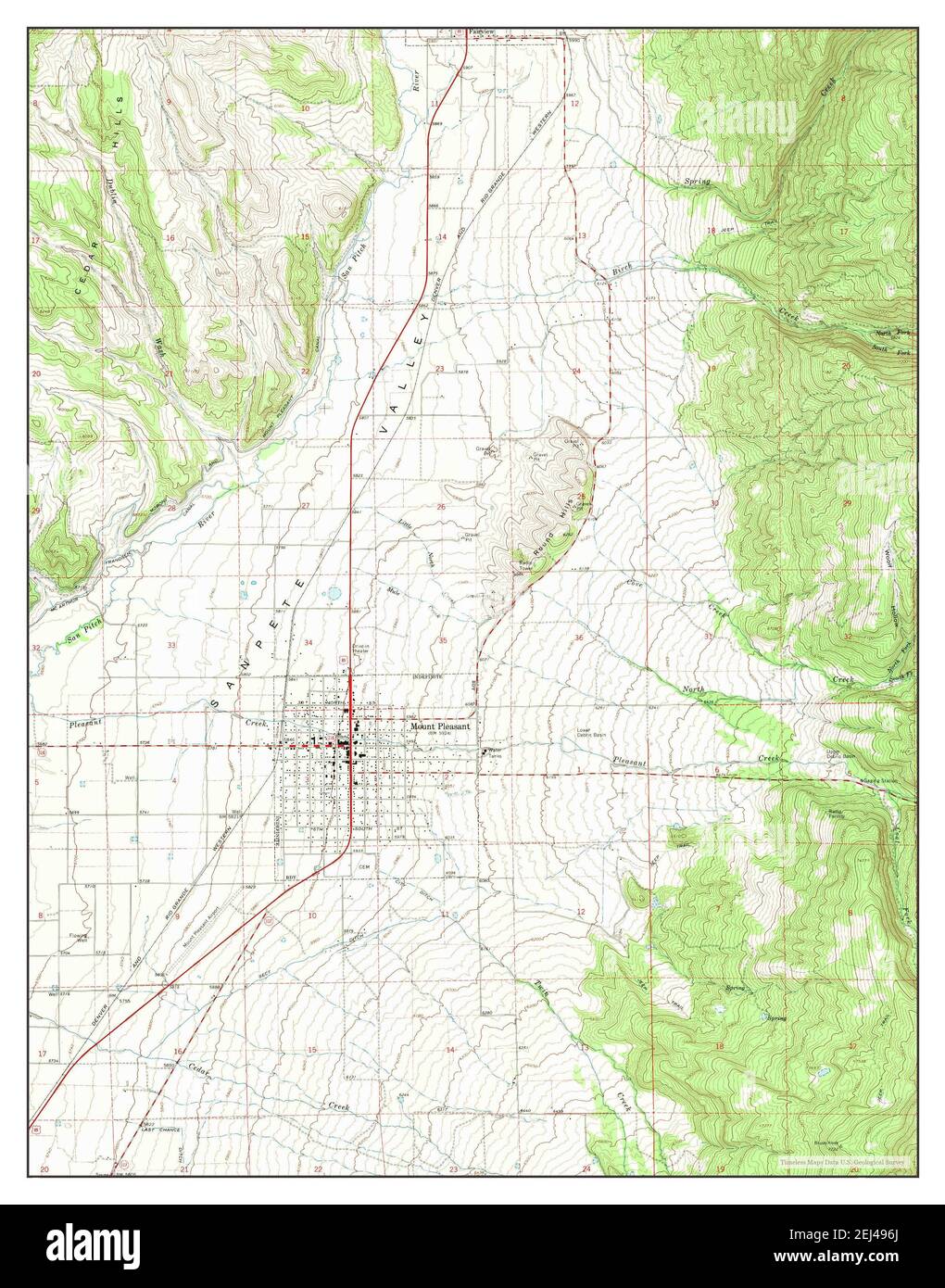 Mount Pleasant, Utah, map 1967, 124000, United States of America by