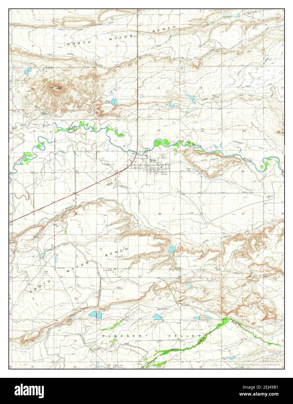 Myton, Utah, map 1964, 124000, United States of America by Timeless