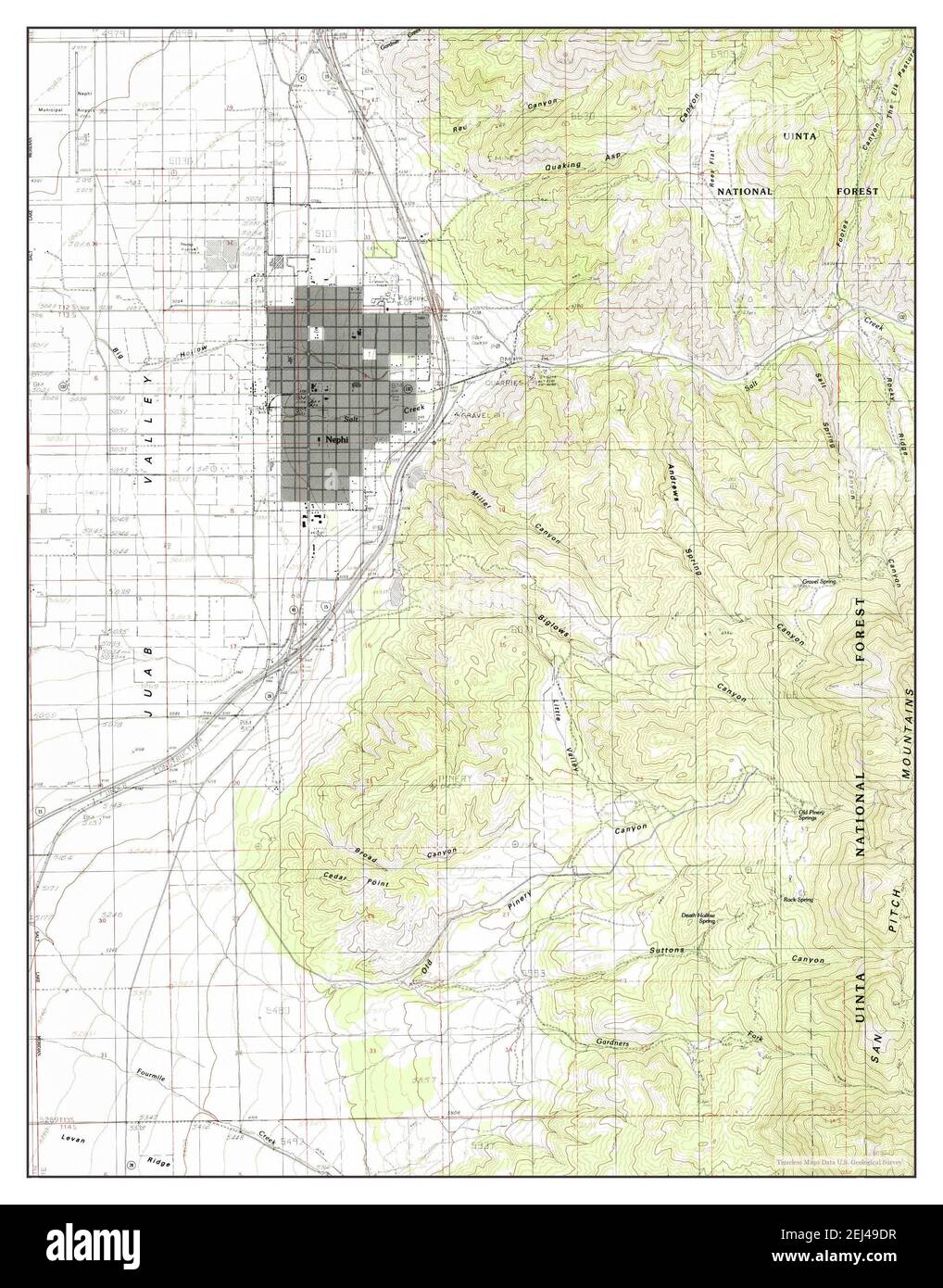 Nephi, Utah, map 1983, 124000, United States of America by Timeless