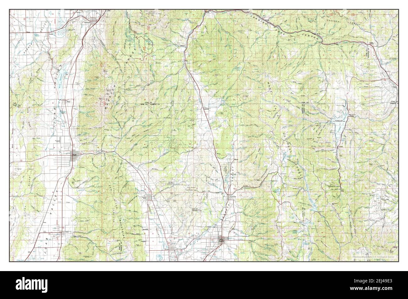 Nephi, Utah, map 1981, 1:100000, United States of America by Timeless Maps, data U.S. Geological Survey Stock Photo