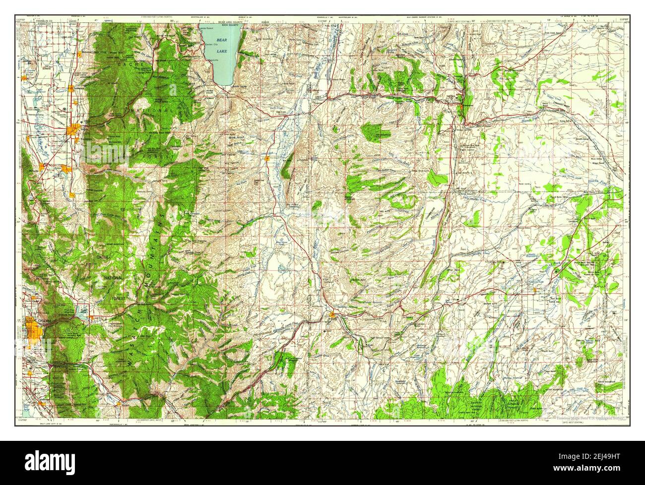 Ogden, Utah, map 1958, 1250000, United States of America by Timeless
