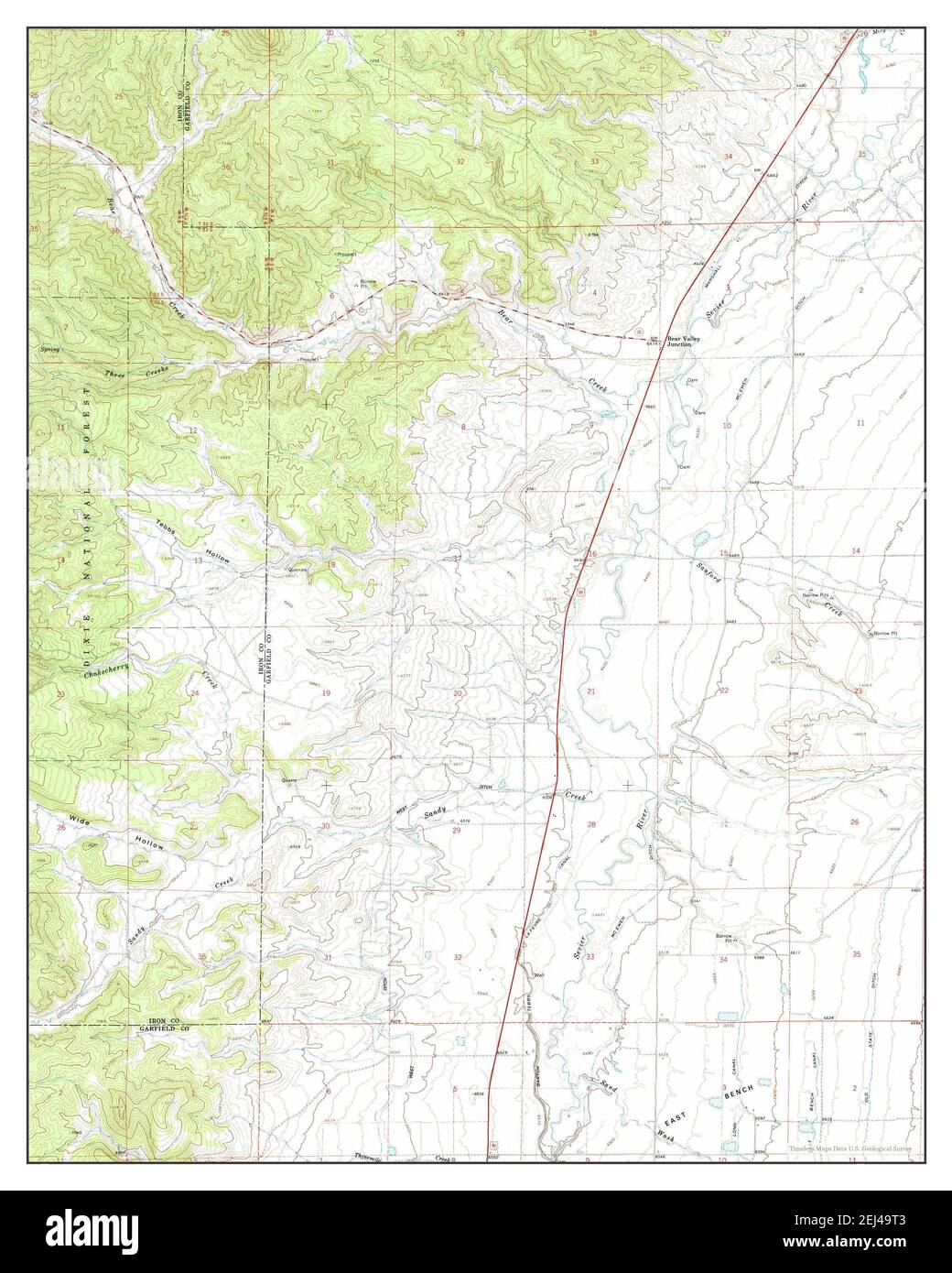 Panguitch NW, Utah, map 1966, 124000, United States of America by