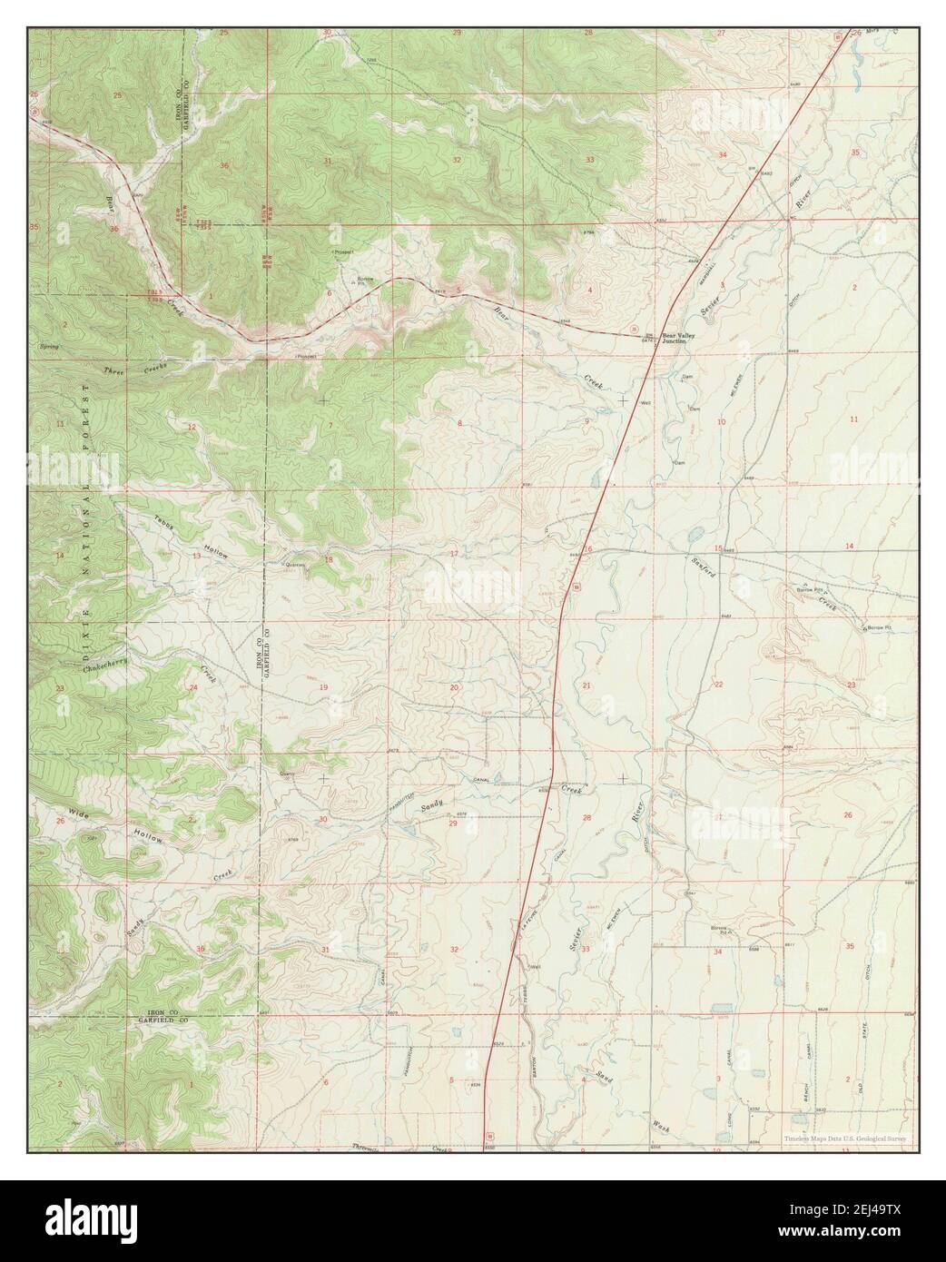 Panguitch NW, Utah, map 1966, 124000, United States of America by