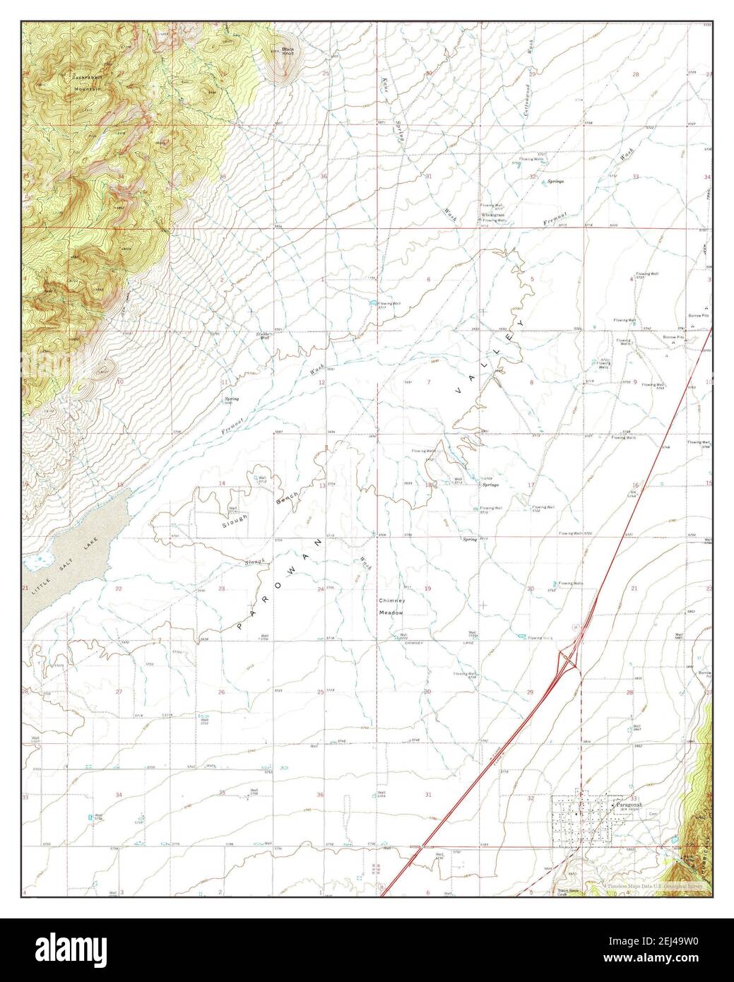 Paragonah, Utah, map 1971, 124000, United States of America by