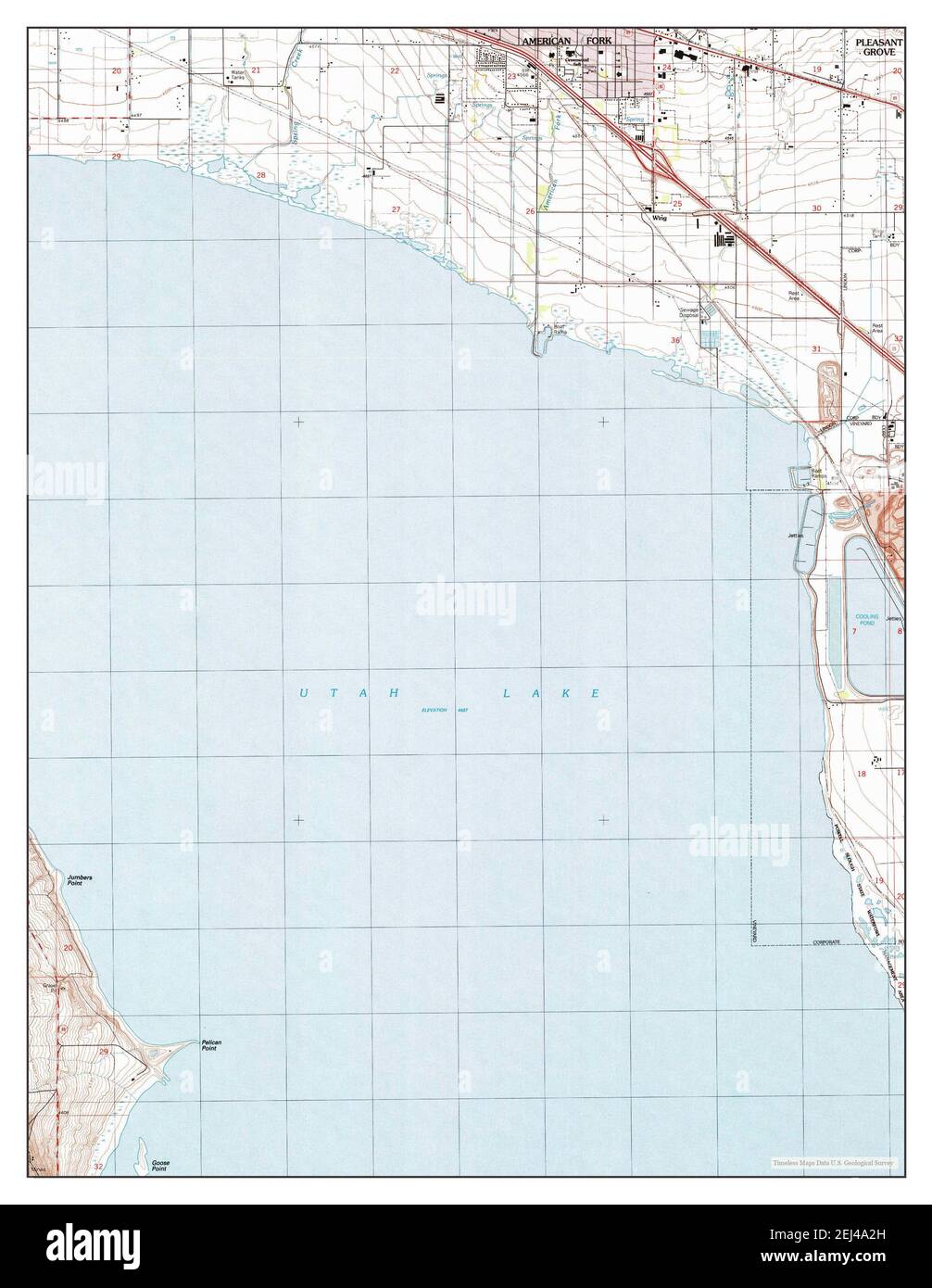 Pelican Point, Utah, map 1992, 124000, United States of America by