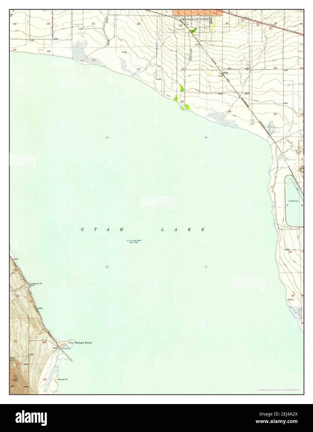 Pelican Point, Utah, map 1950, 124000, United States of America by