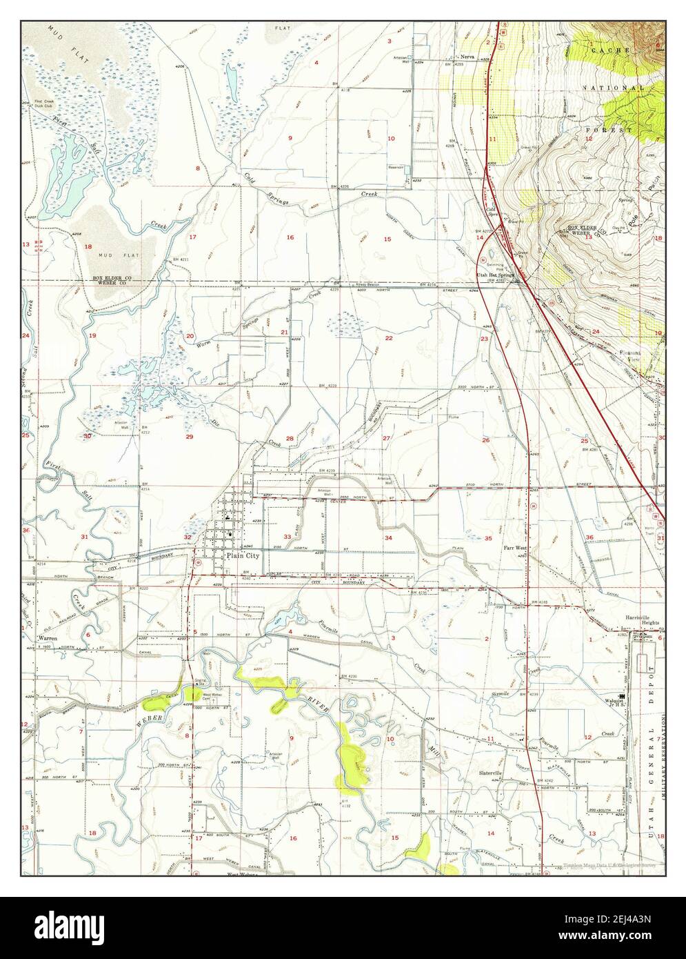 Plain City, Utah, map 1955, 124000, United States of America by