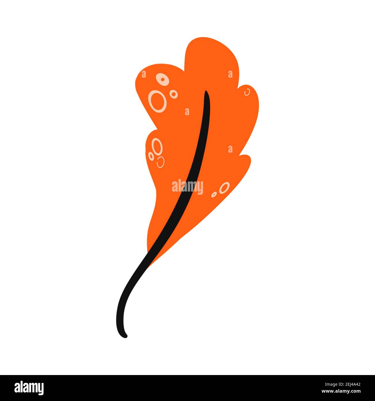Illustration of spring colorful orange leaf, leaves icon in flat style for holiday, on white background Stock Photo